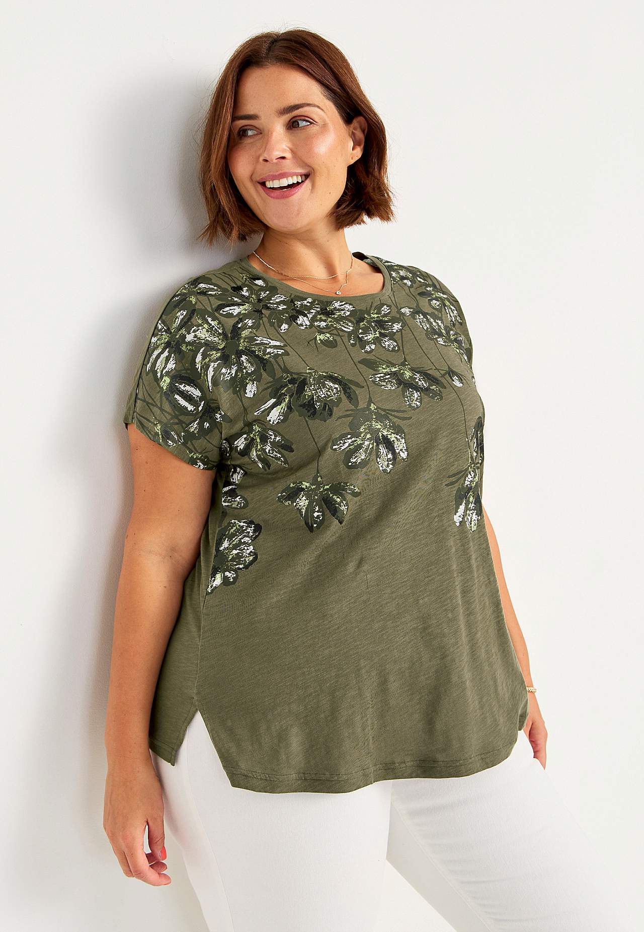 Jersey top with short sleeves