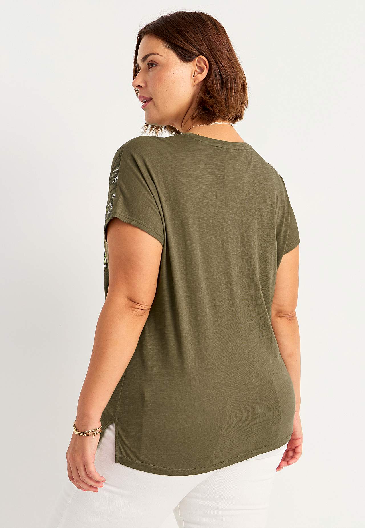 Jersey top with short sleeves