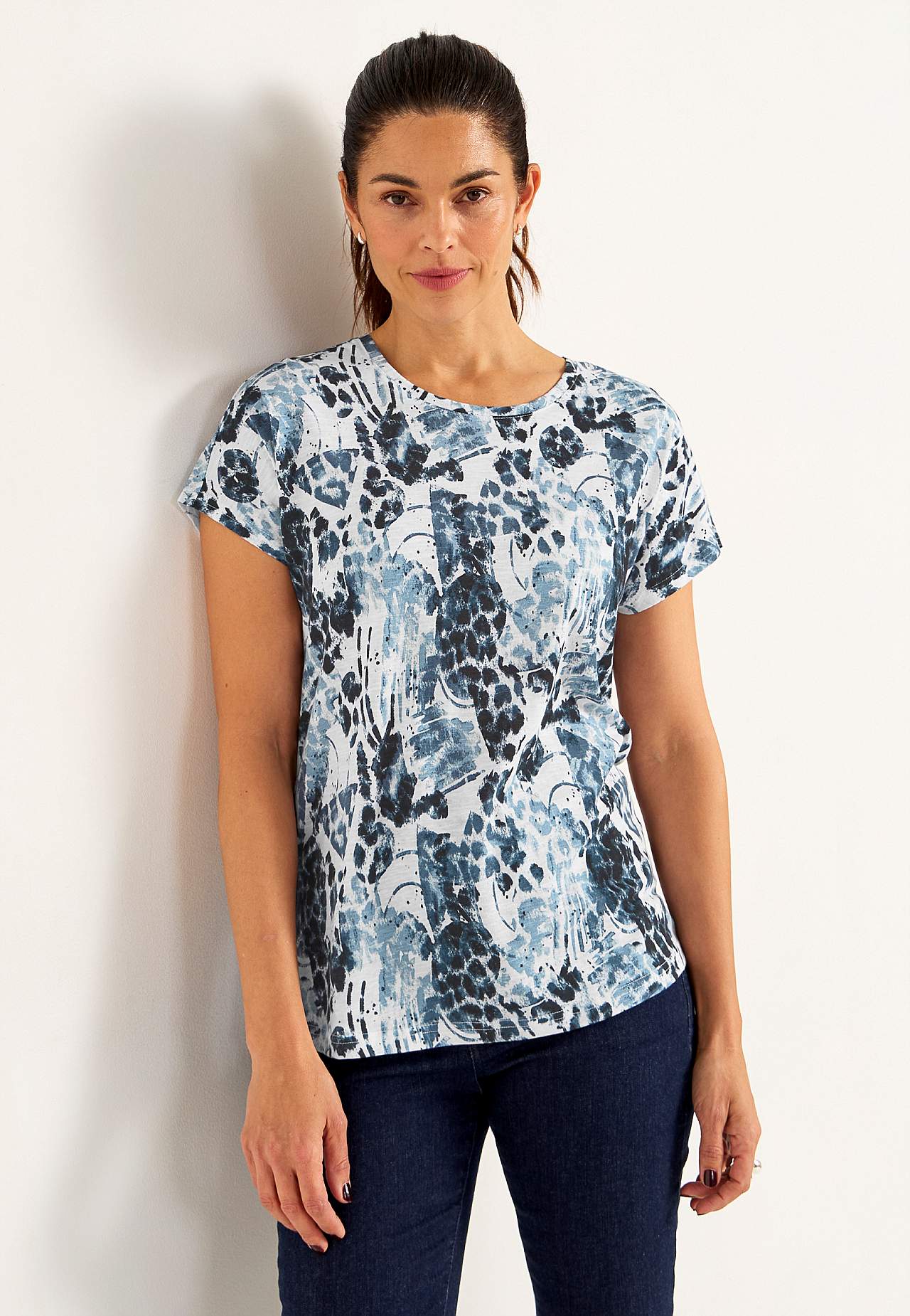Jersey top with short sleeves