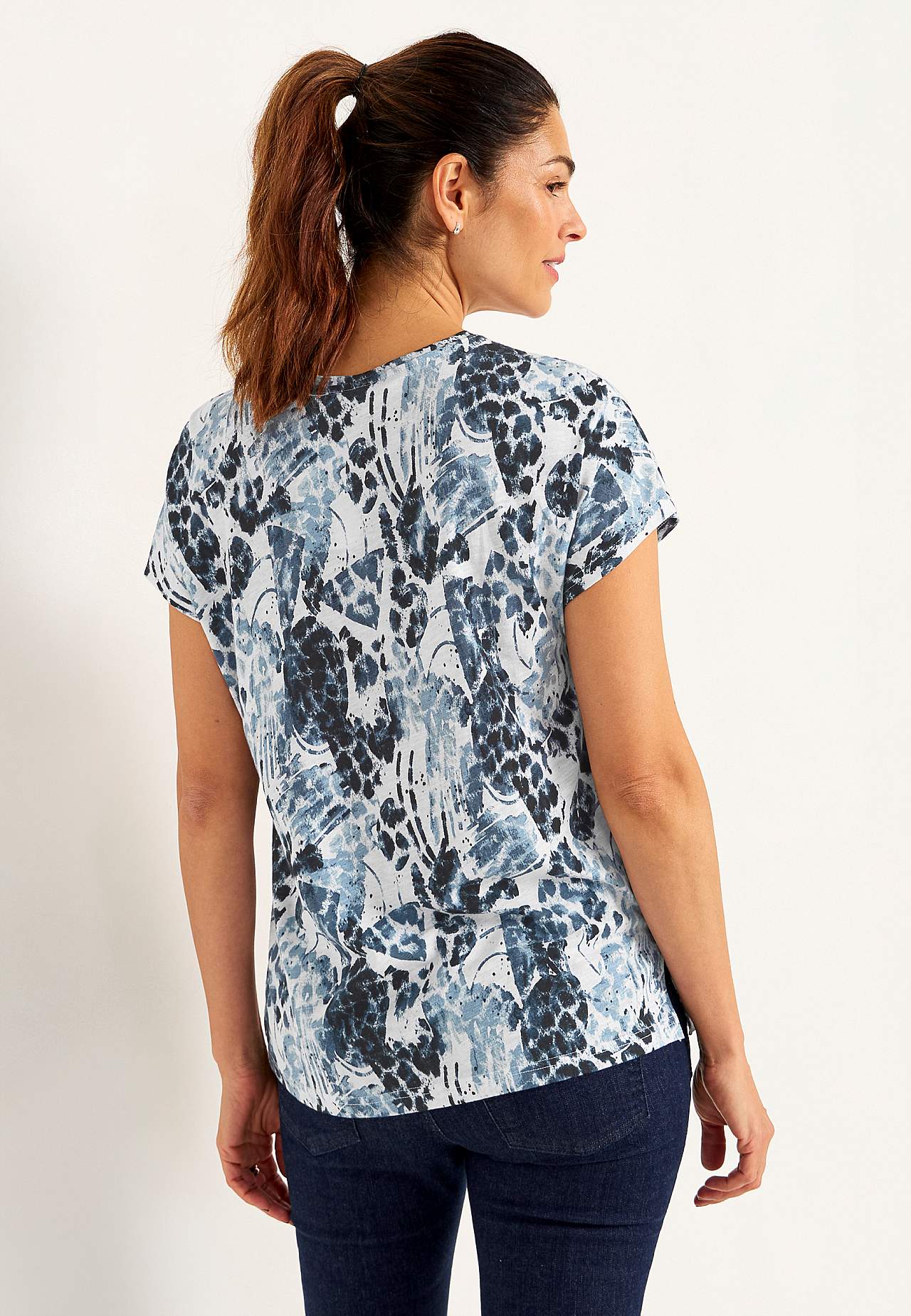 Jersey top with short sleeves