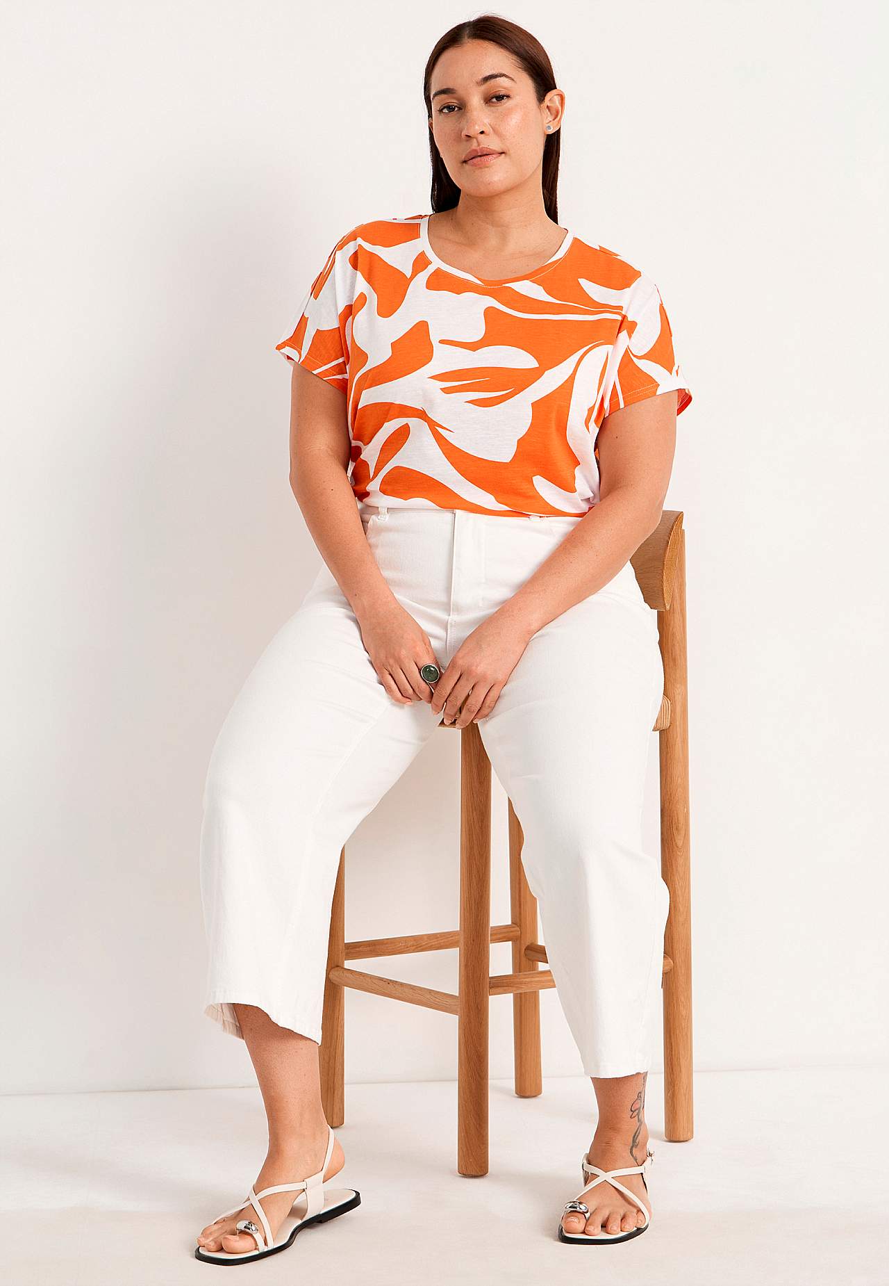 Jersey top with short sleeves