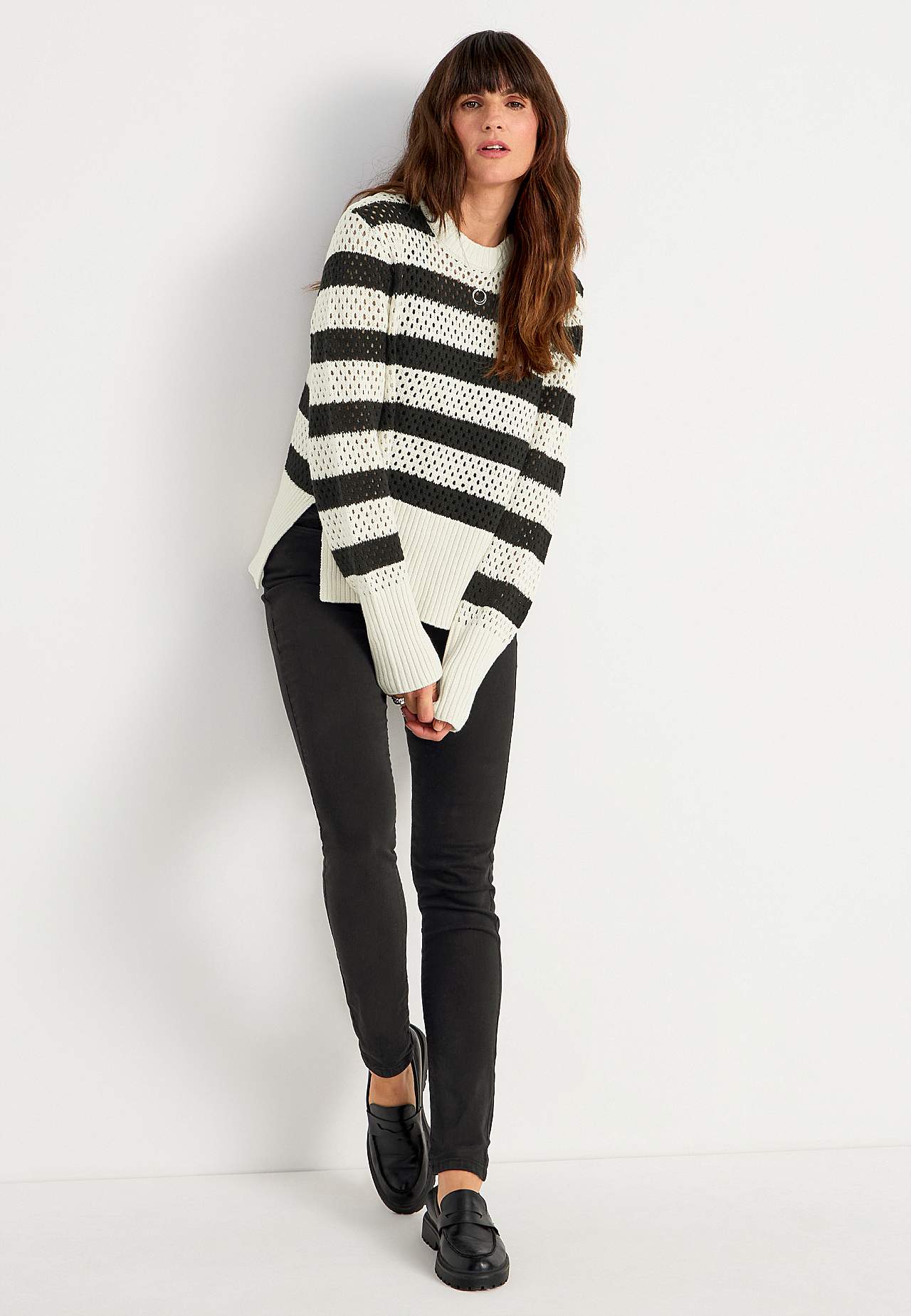 Stitch knit, striped sweater Patricia