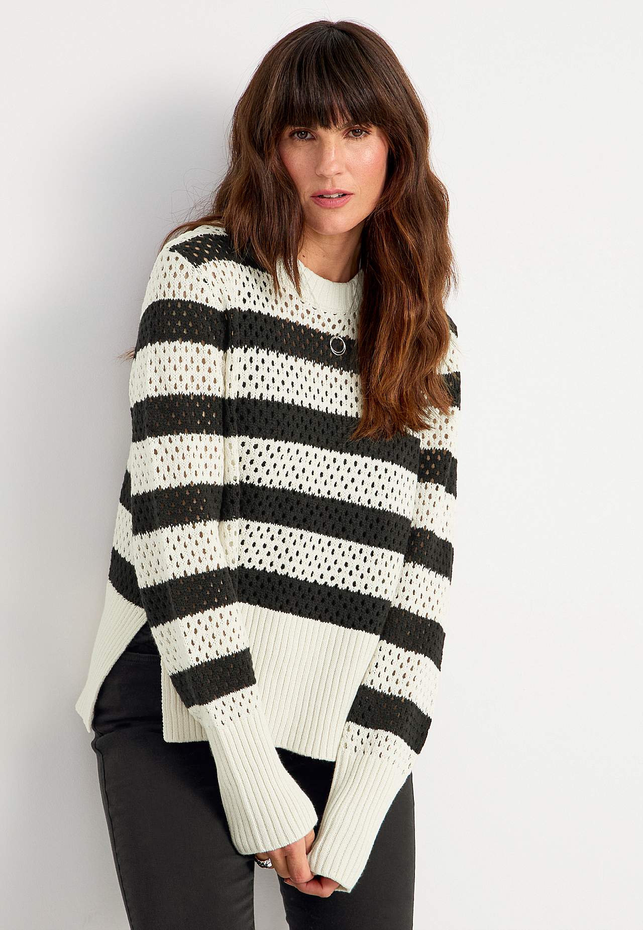 Stitch knit, striped sweater Patricia