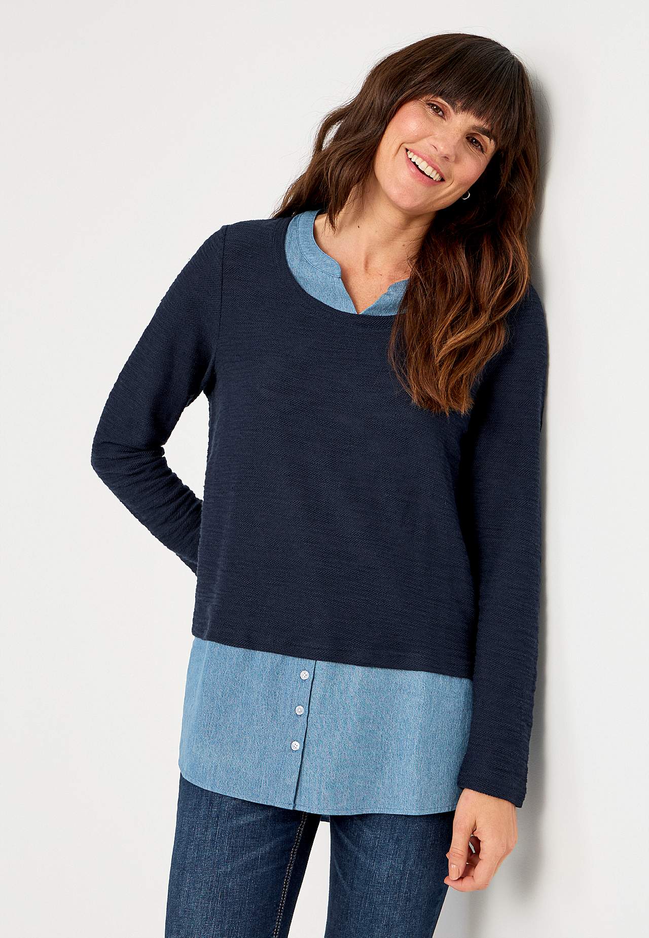 Jersey tuniq with details in denim Denise