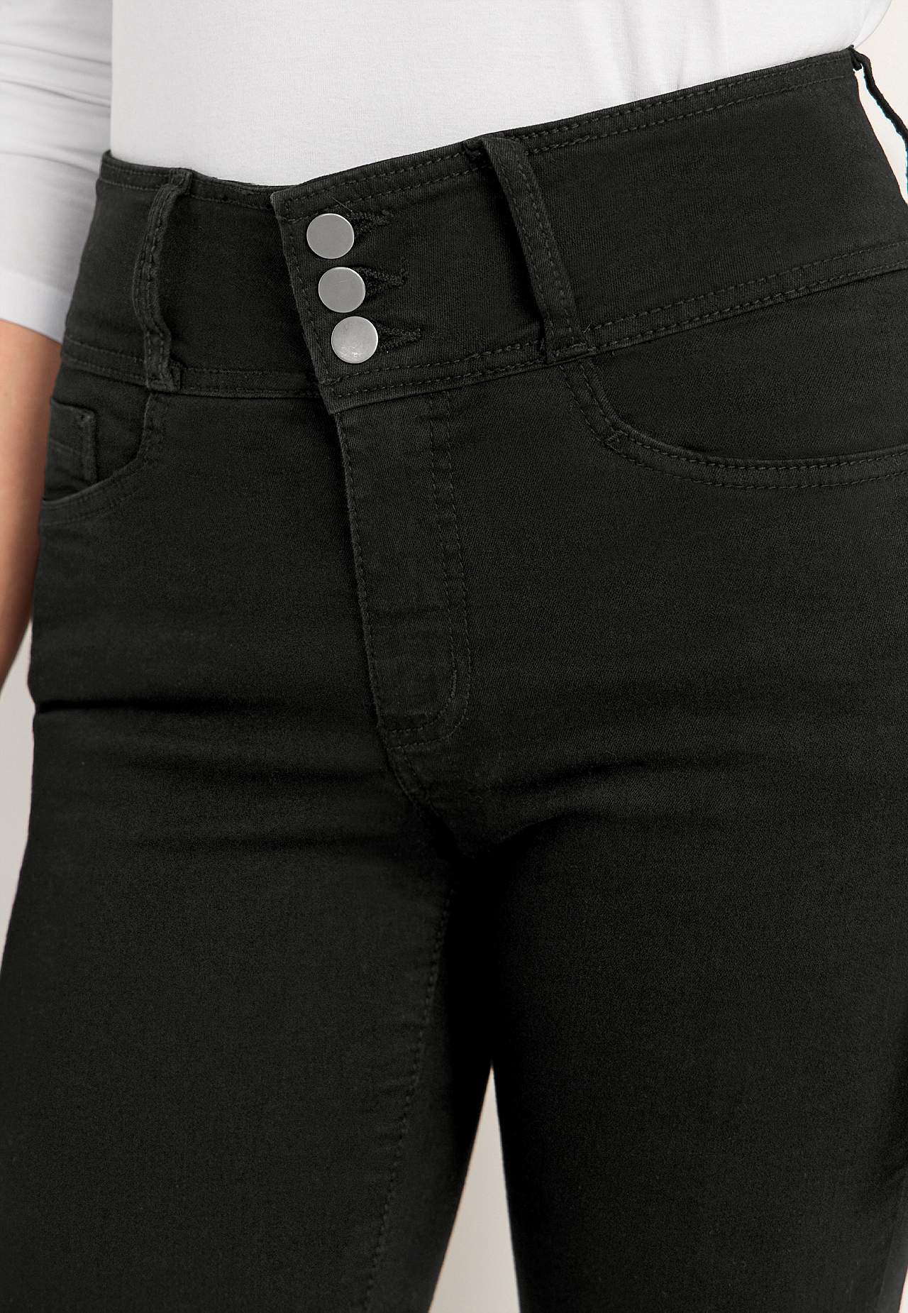 Slim jeans with high rise - three lengths