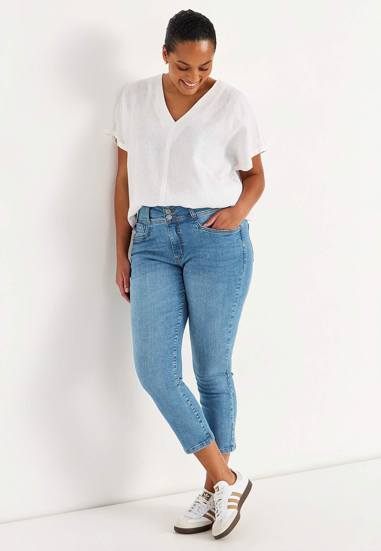 Slim jeans with high rise - three lengths Jennifer