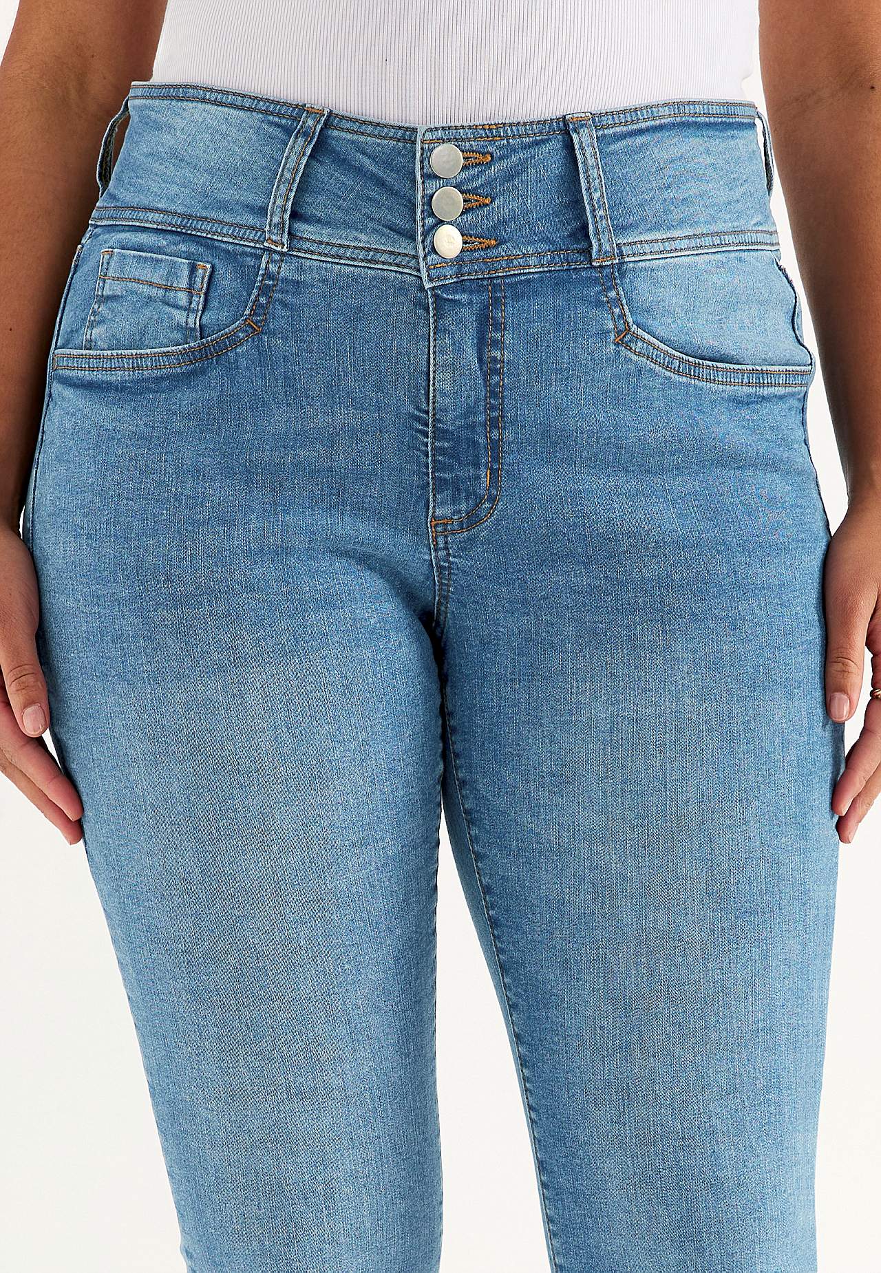 Slim jeans with high rise - three lengths Jennifer