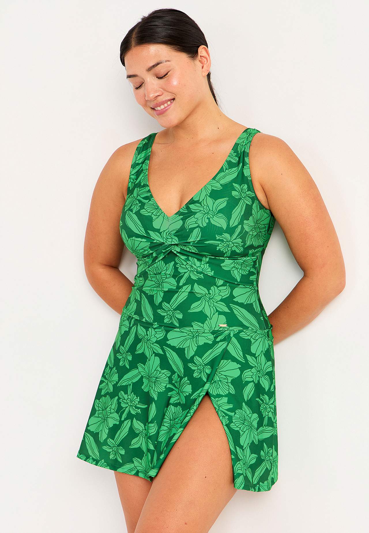 All-over patterned swimsuit dress