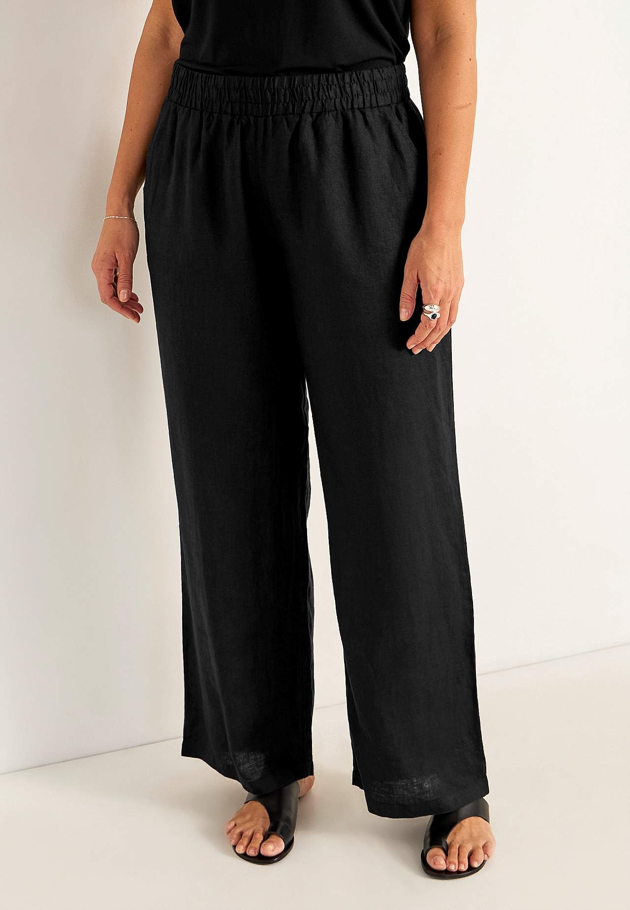 Linen Premium trousers with wide legs
