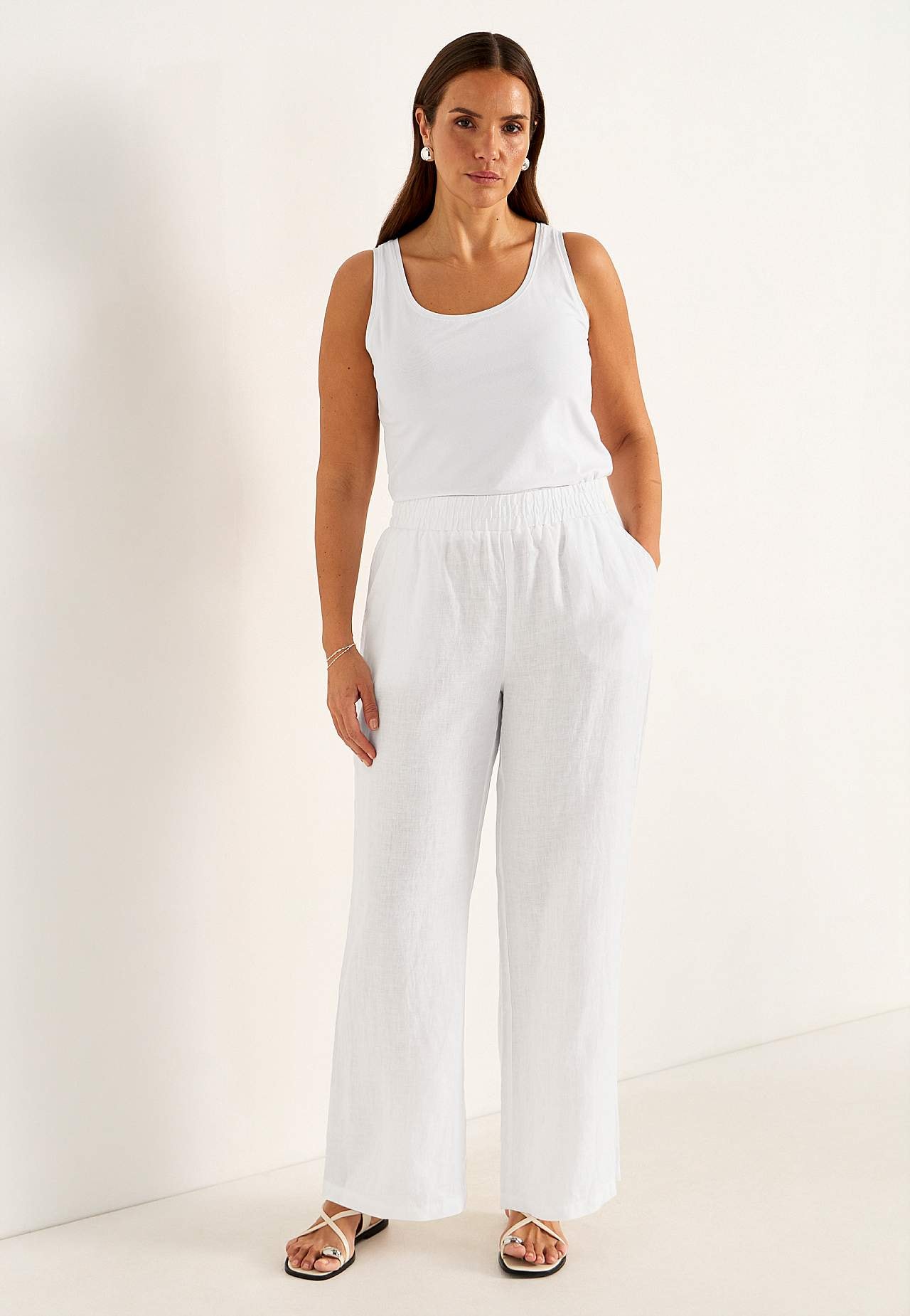 Linen Premium trousers with wide legs