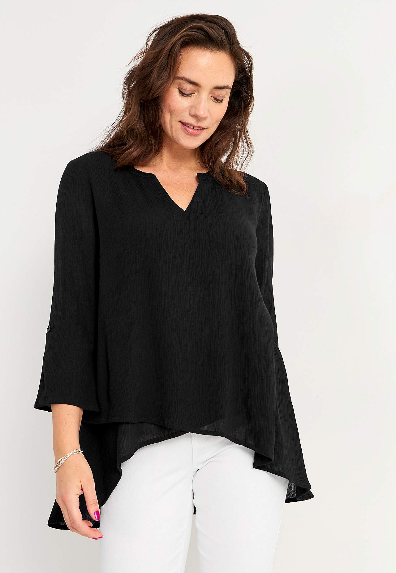 Tunic with 3/4 length sleeves