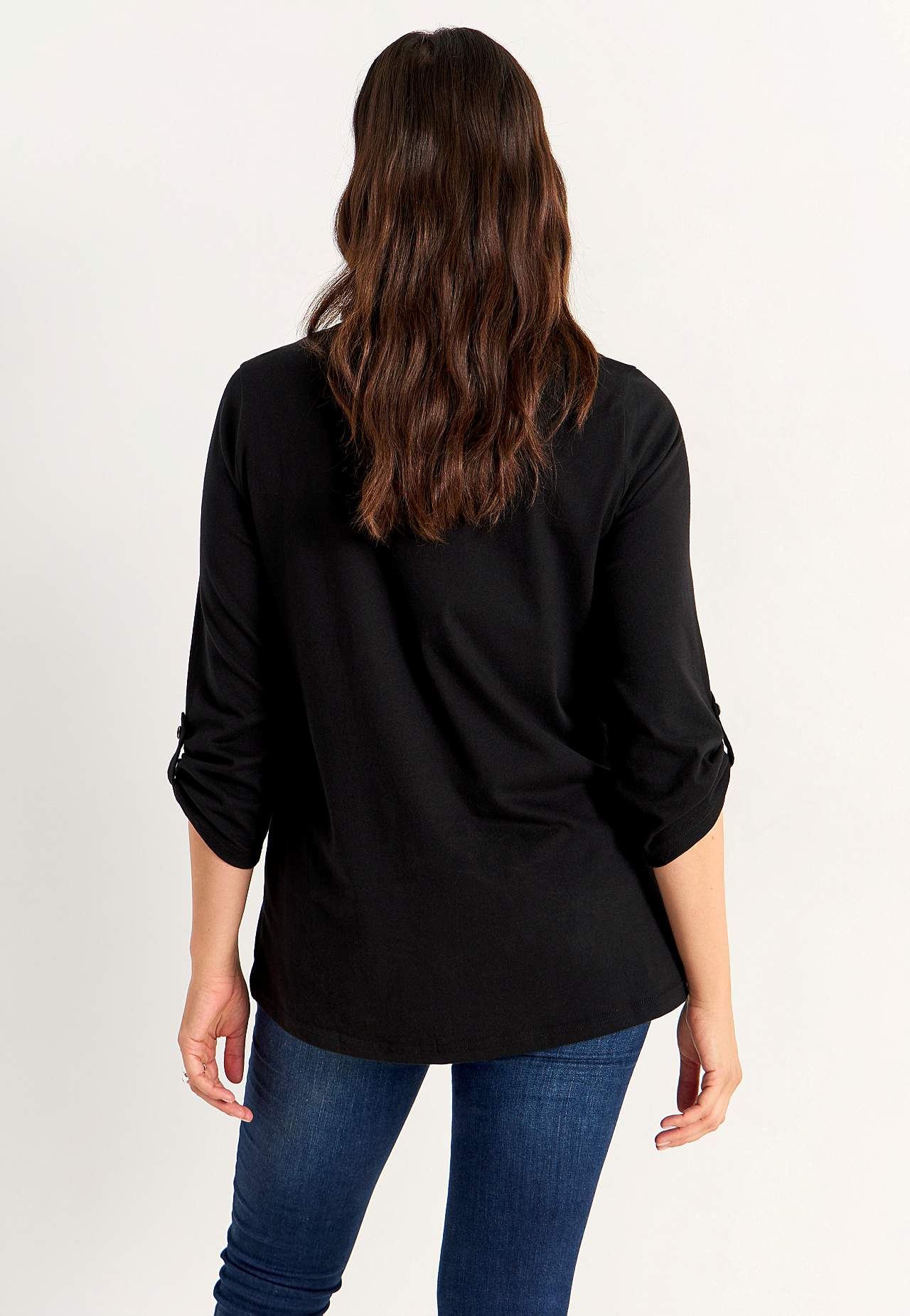 Jersey top with 3/4 length sleeves