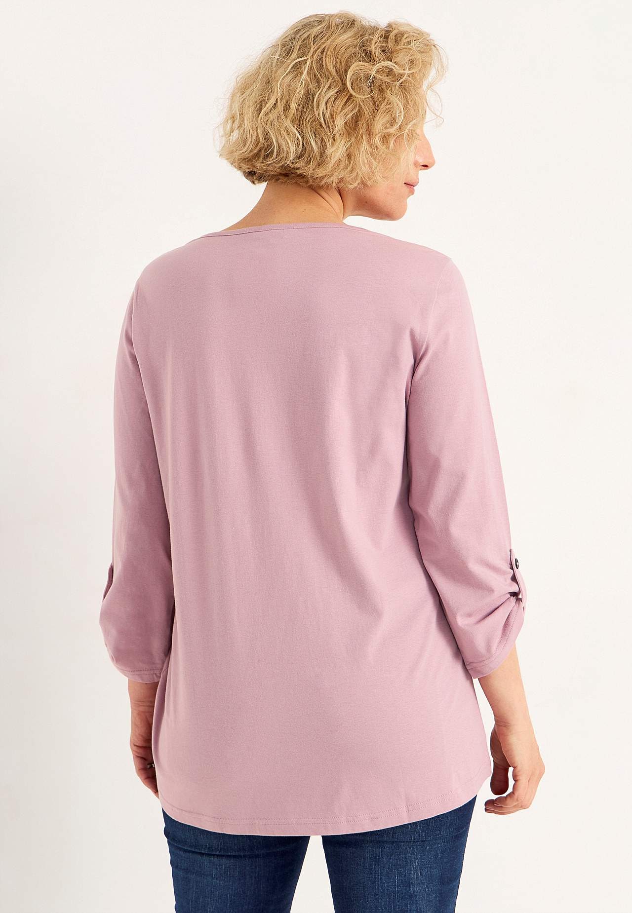 Jersey top with 3/4 length sleeves