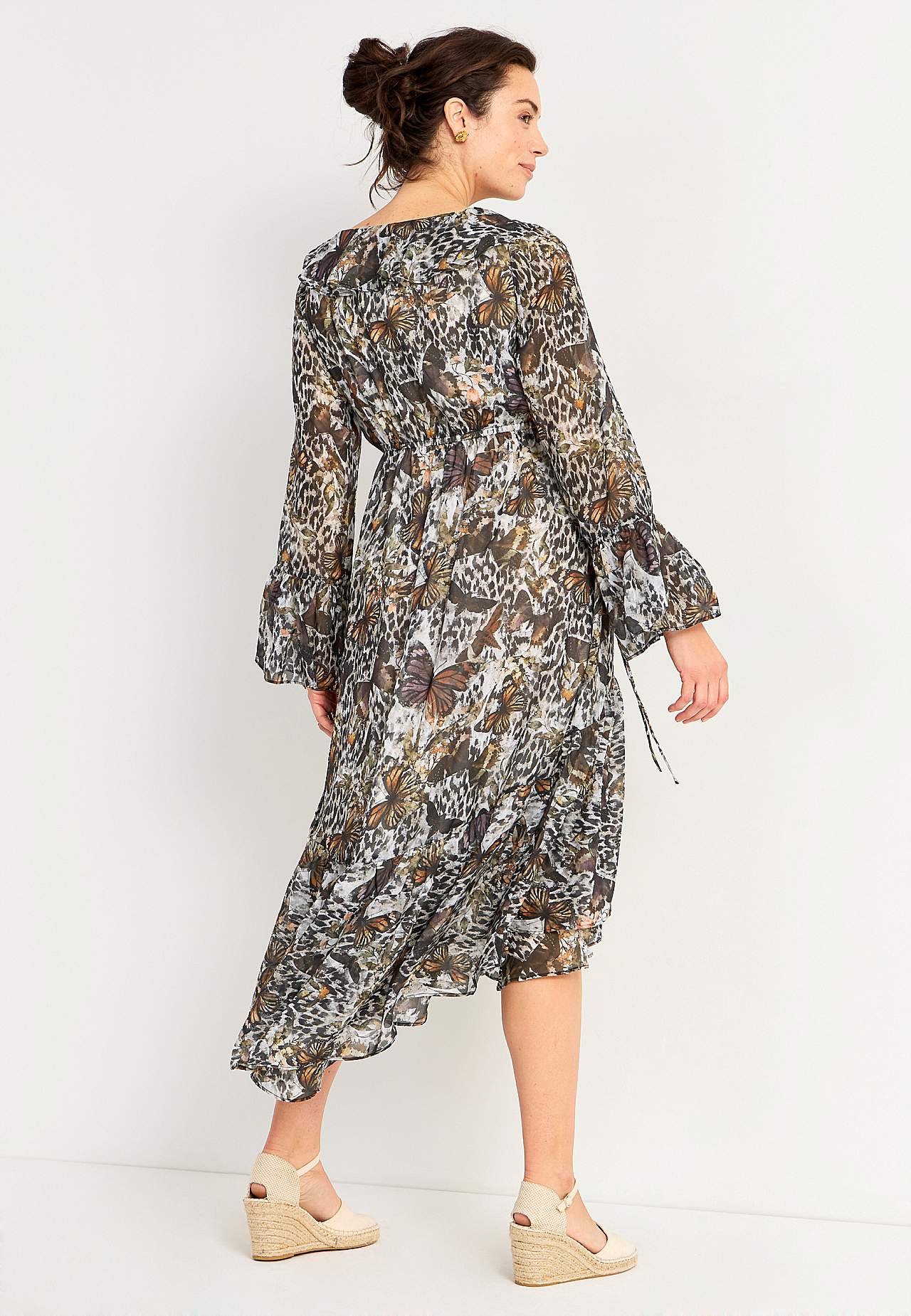 Patterned chiffon dress