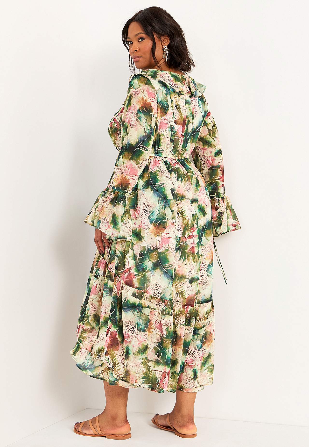 Patterned chiffon dress