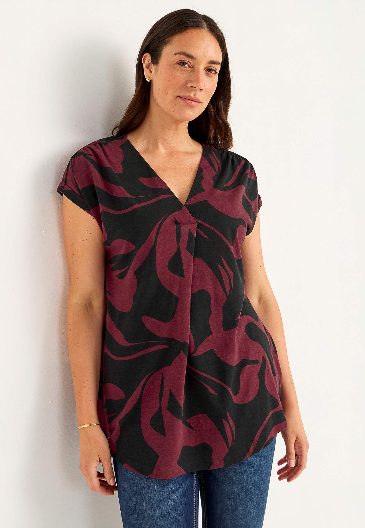 Short-sleeved jersey tuniq