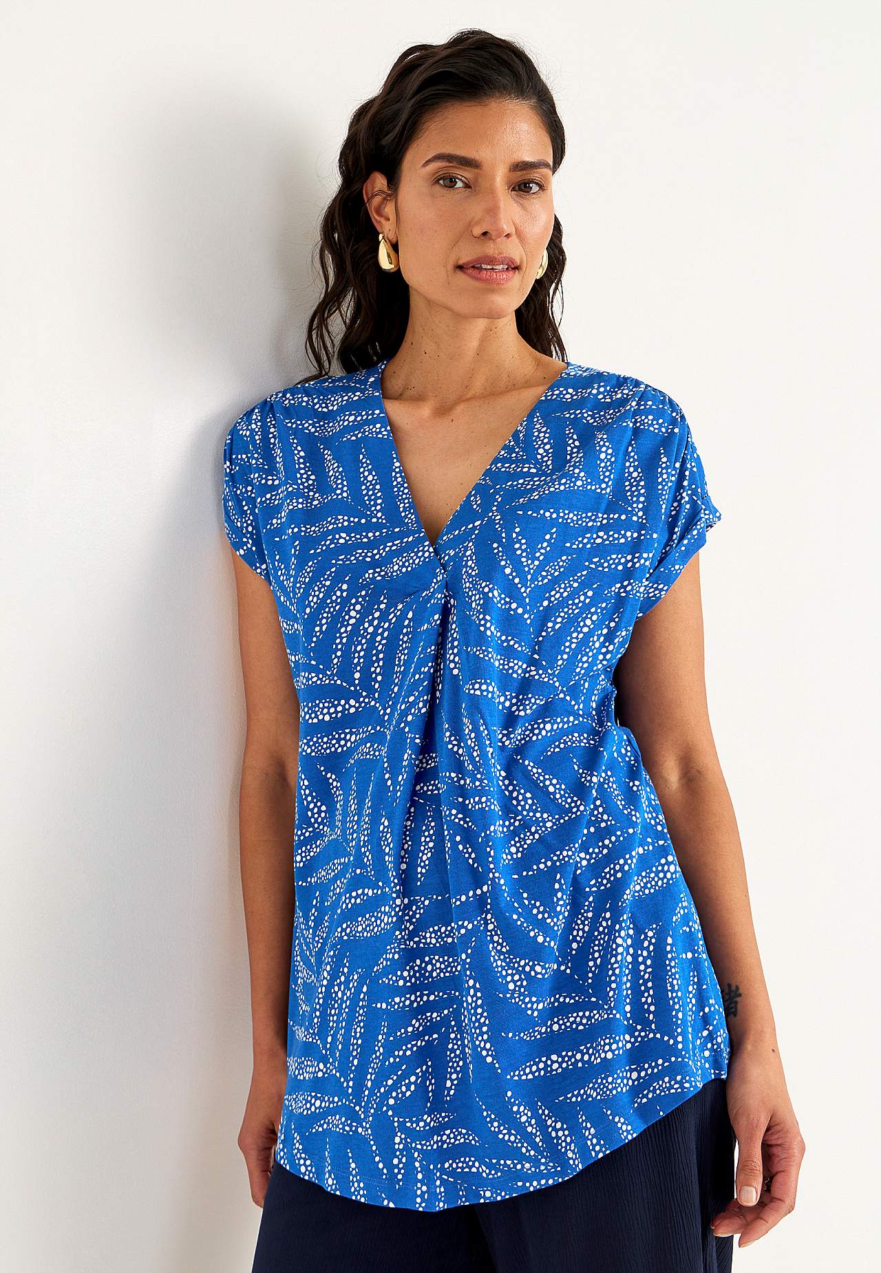 Short-sleeved jersey tuniq