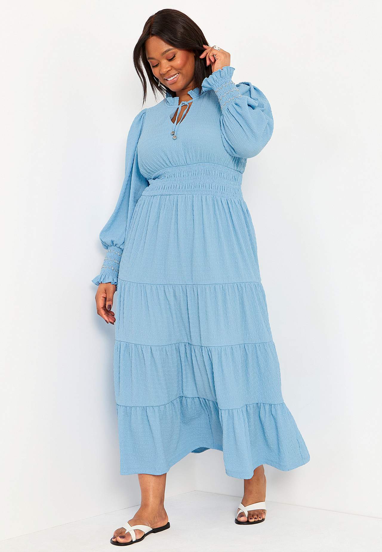 Long-sleeved maxi dress