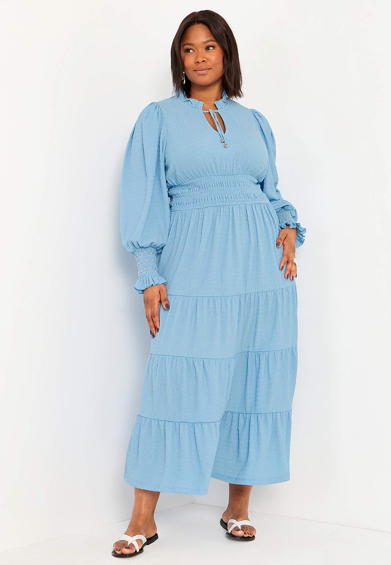 Long-sleeved maxi dress