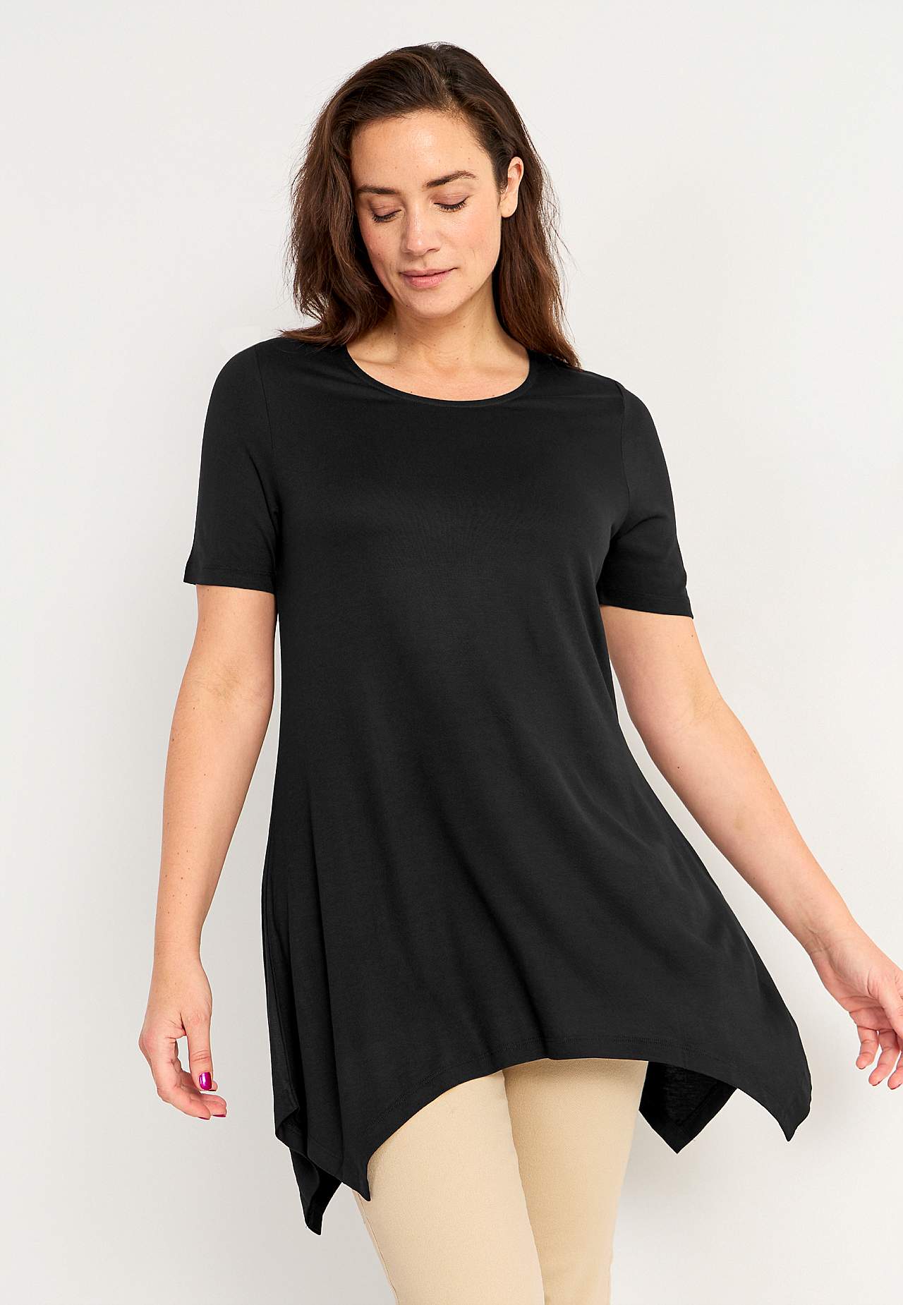 Asymmetric jersey tuniq