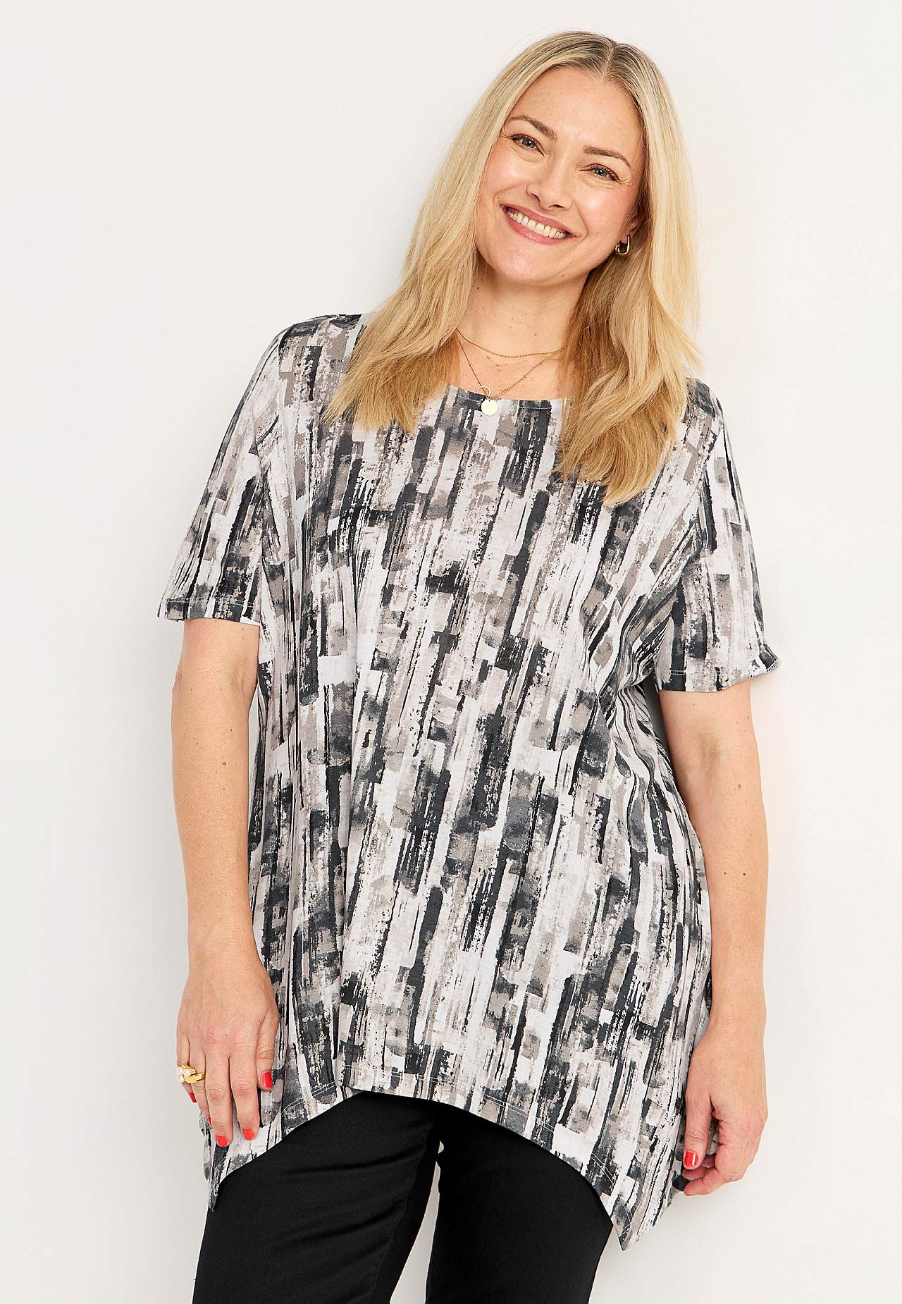Asymmetric jersey tuniq