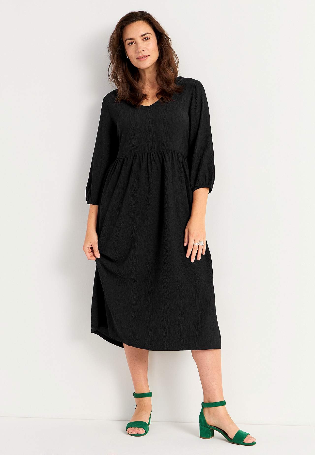 Jersey dress with structural pattern