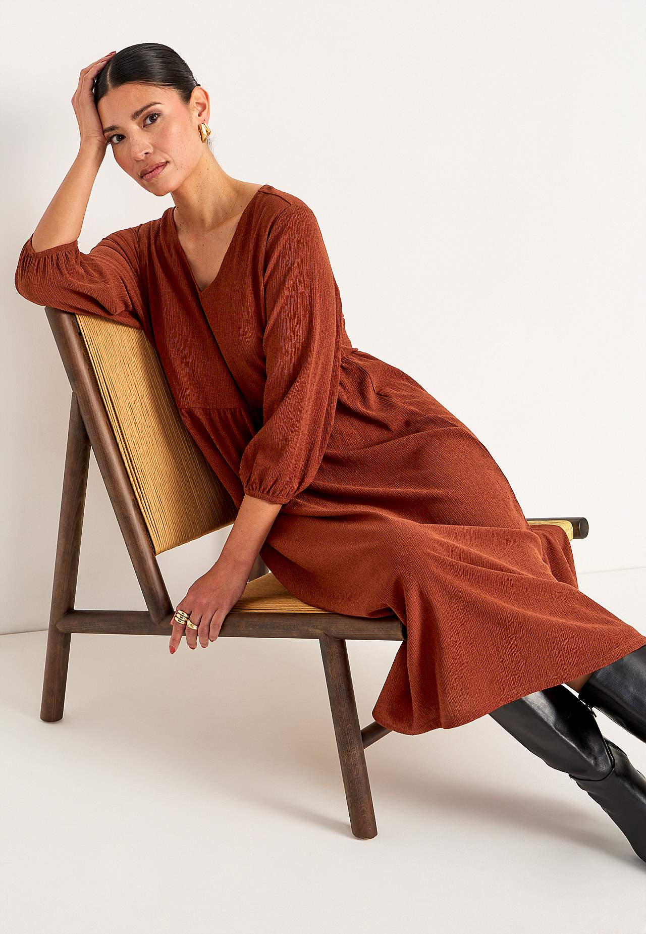 Jersey dress with structural pattern