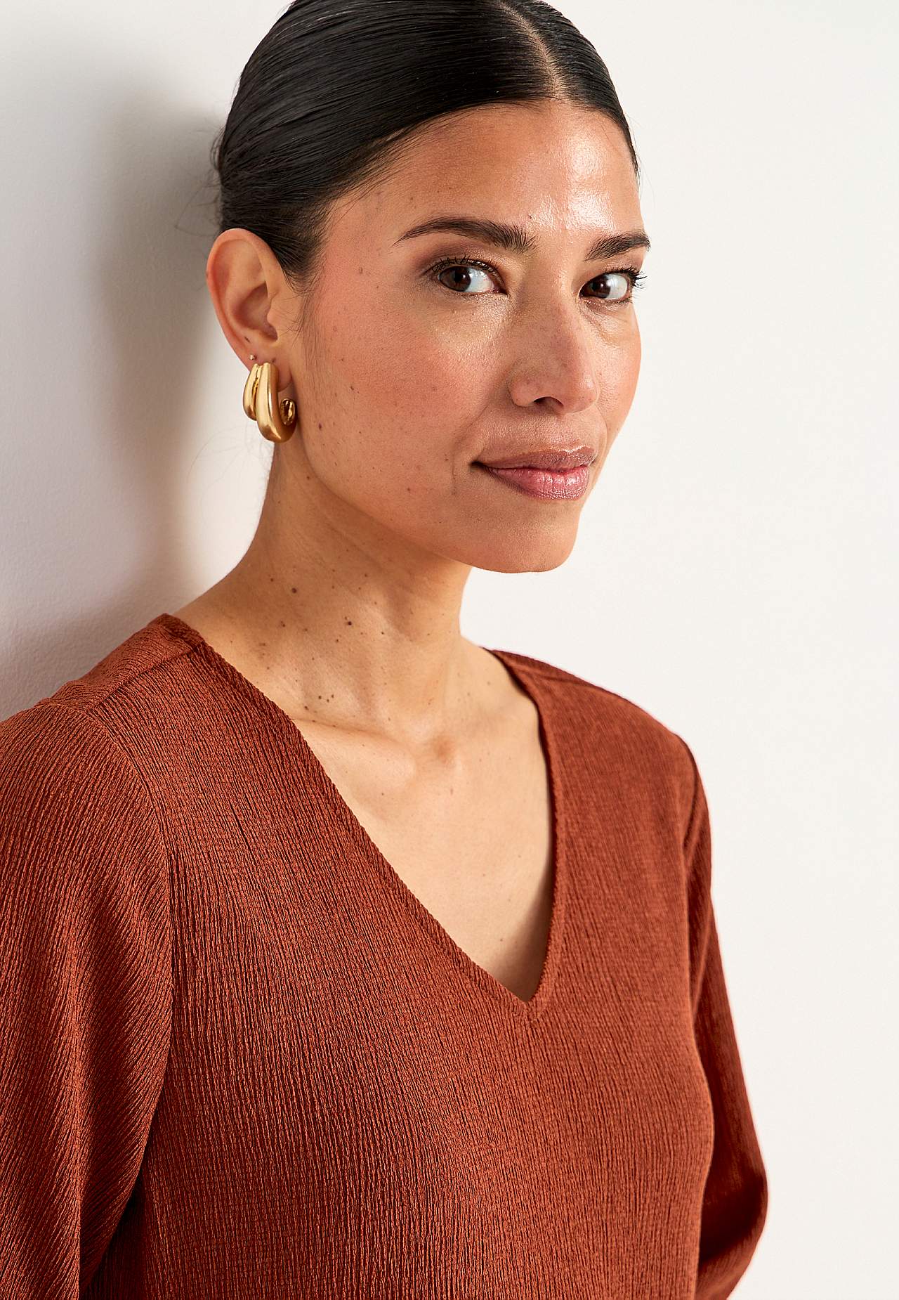 Jersey dress with structural pattern