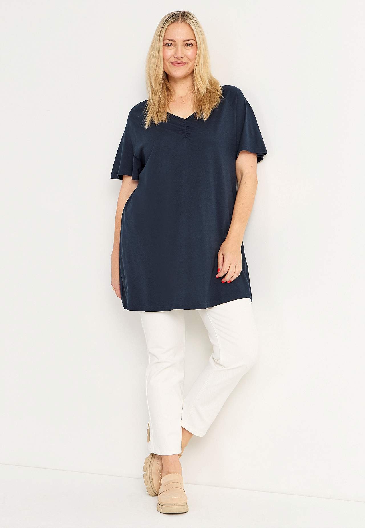 Jersey tuniq with short sleeves