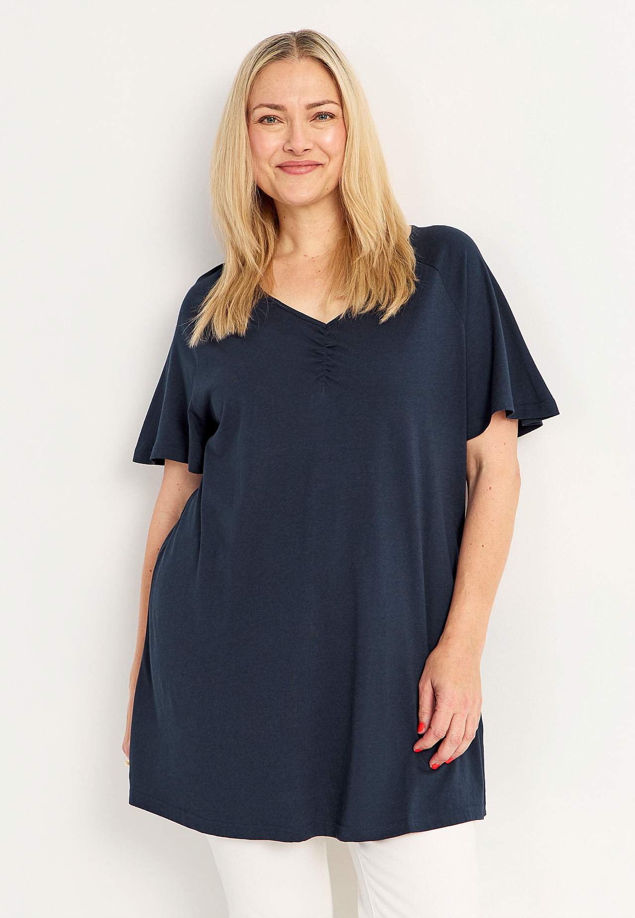 Jersey tuniq with short sleeves