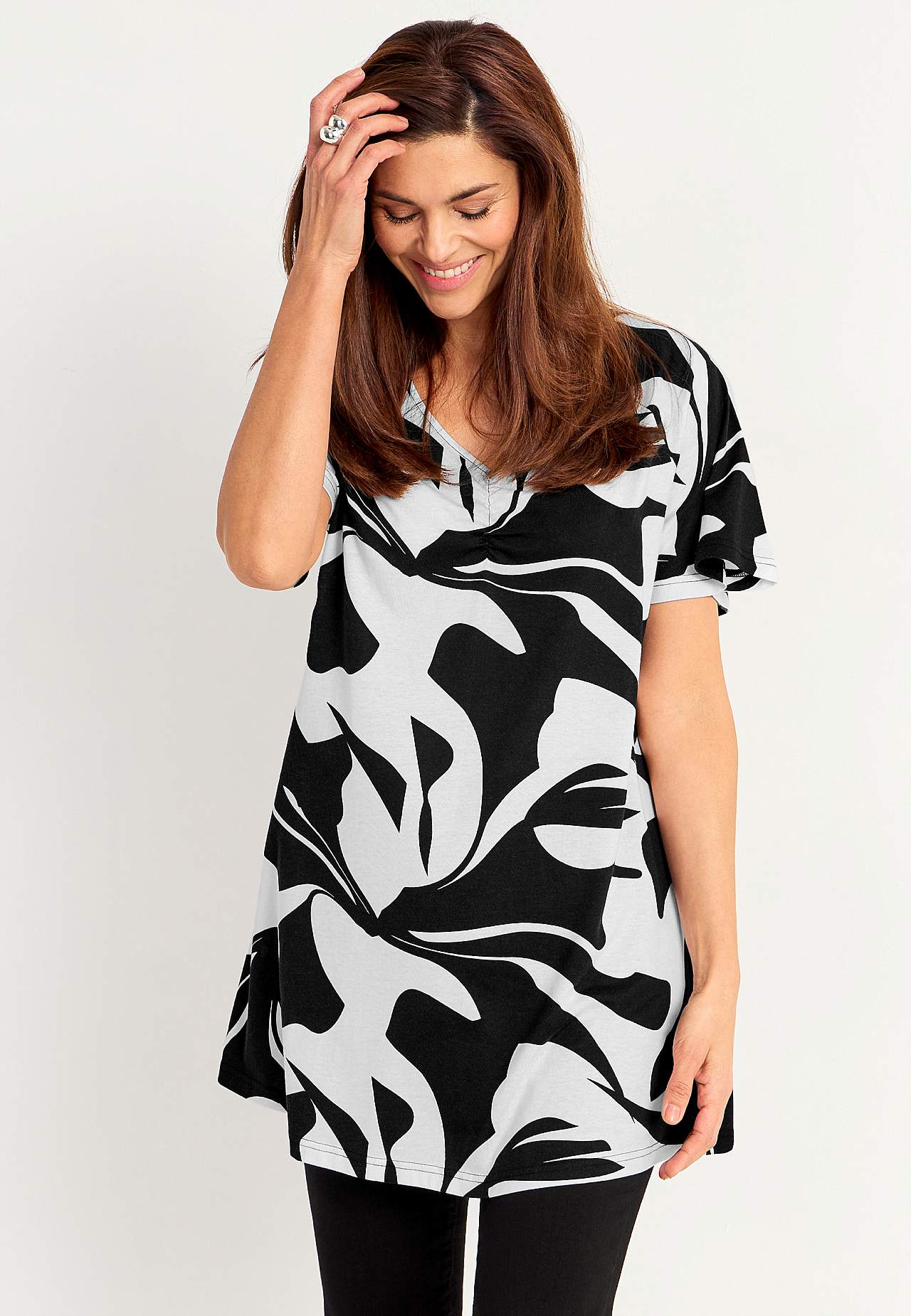 Jersey tuniq with short sleeves