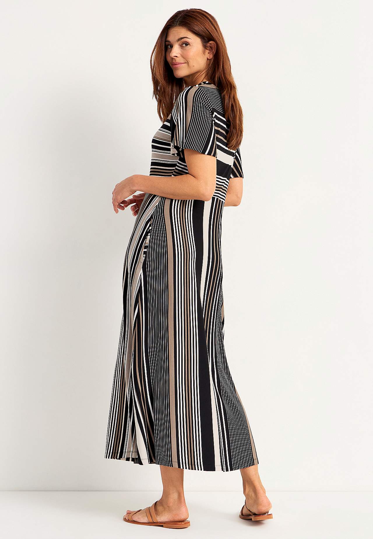 Striped viscose dress