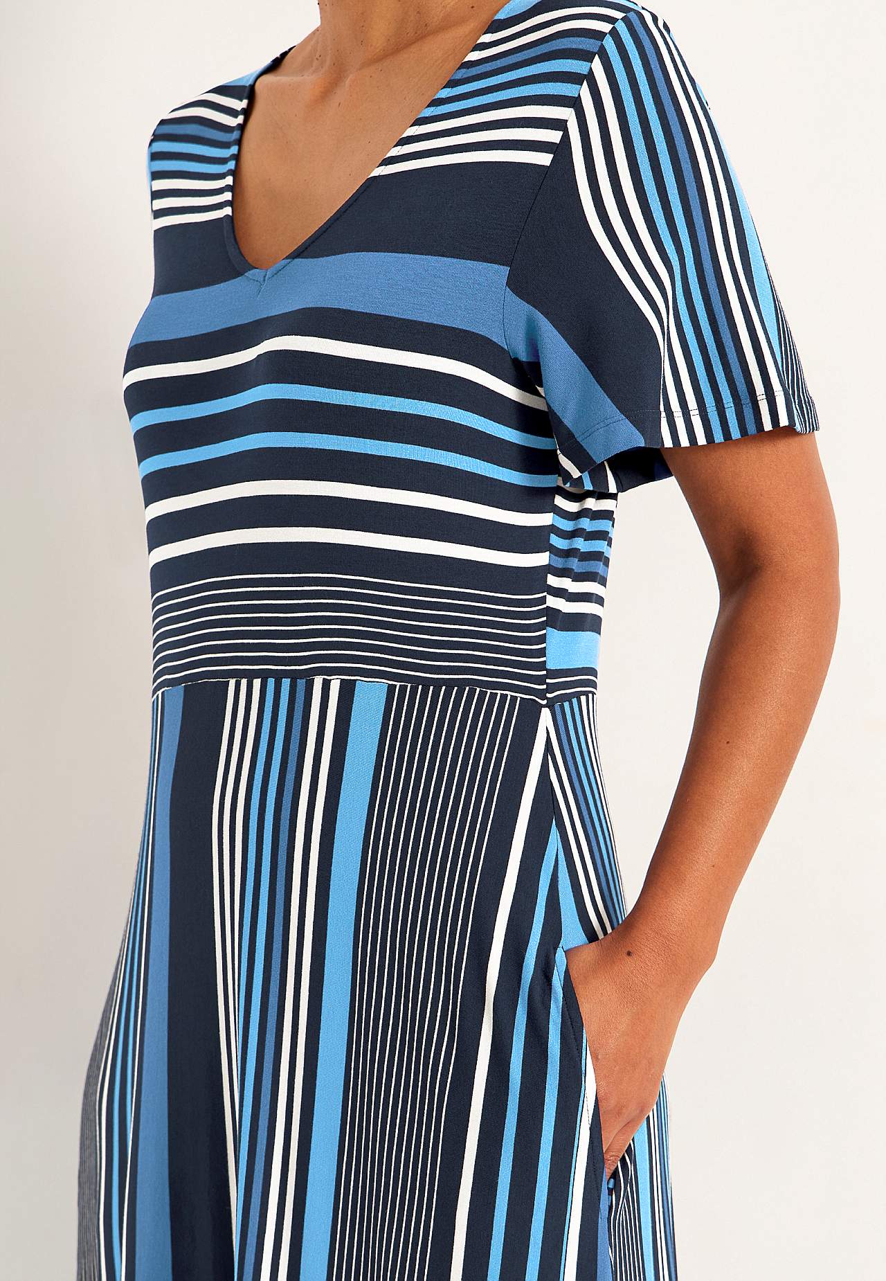 Striped viscose dress