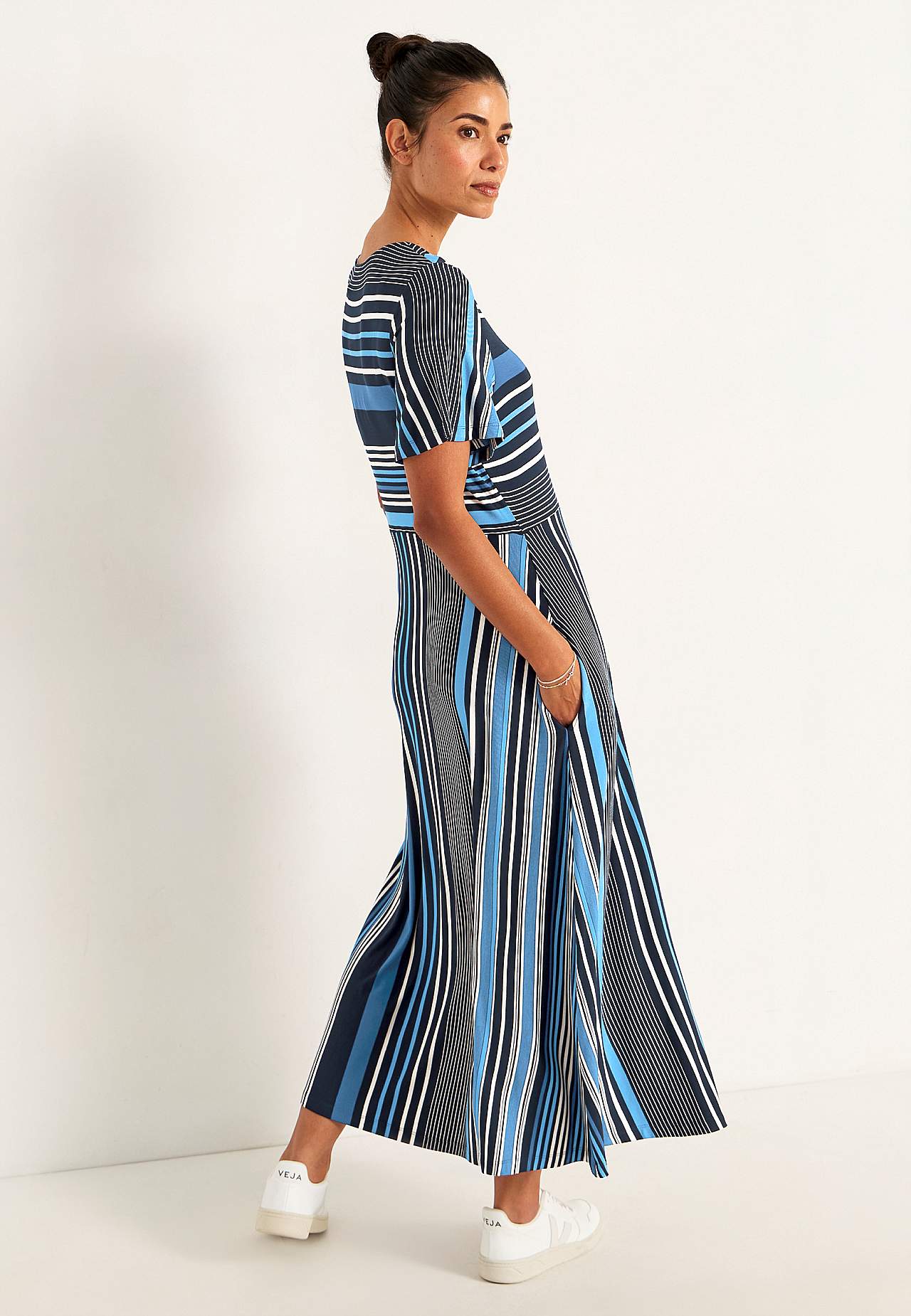 Striped viscose dress