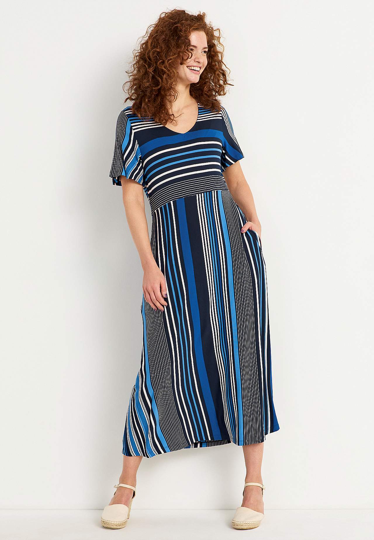 Striped viscose dress