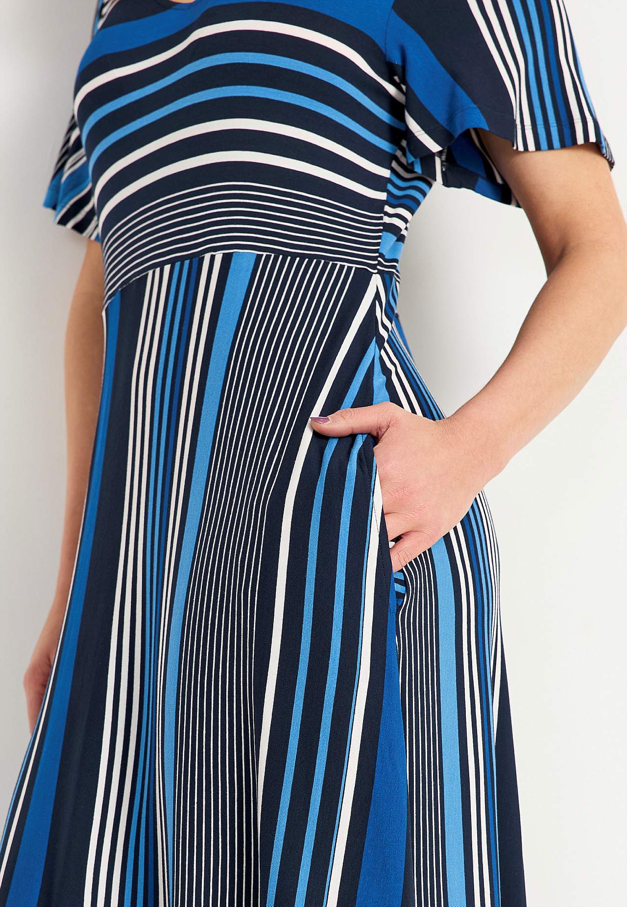 Striped viscose dress