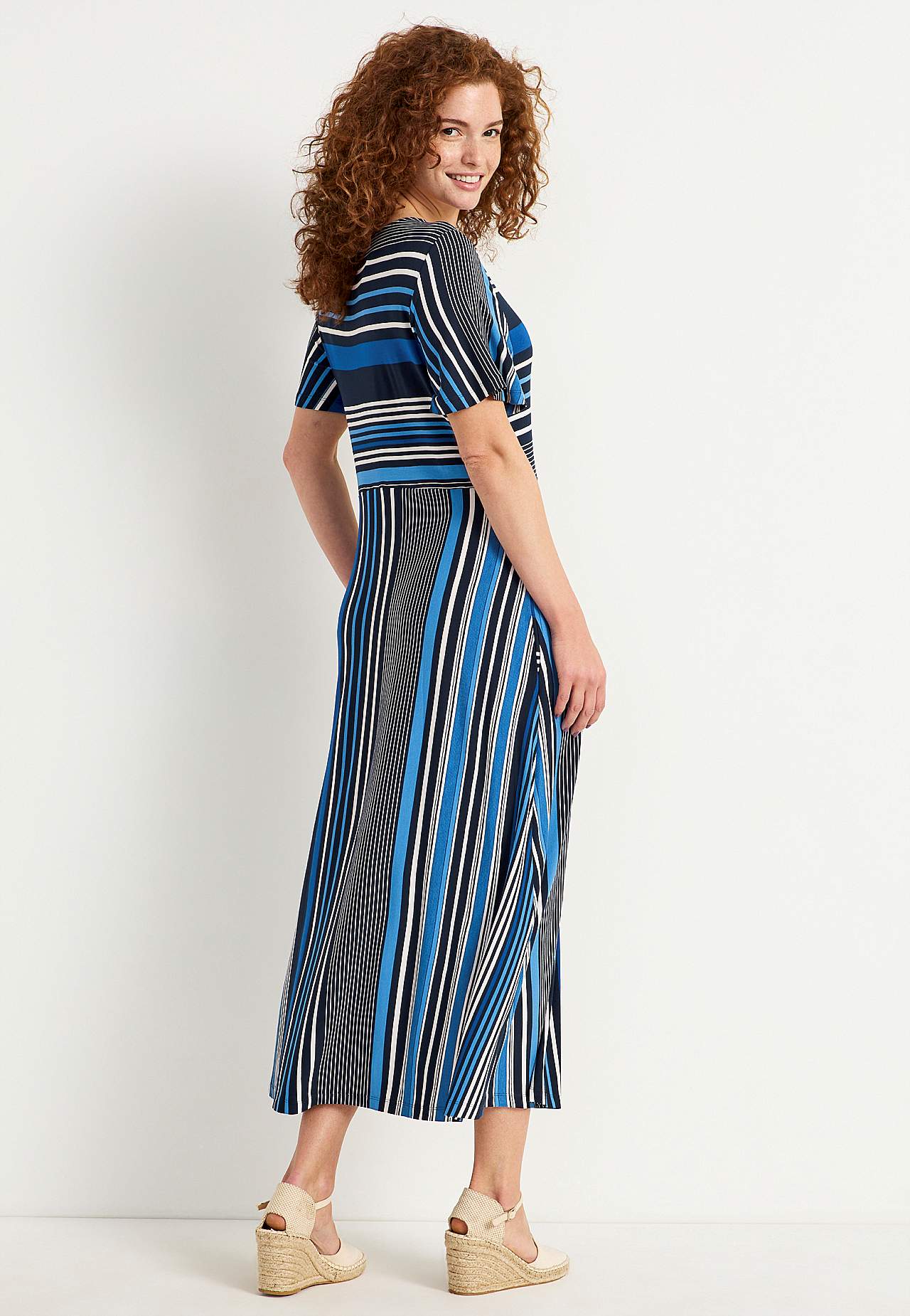 Striped viscose dress