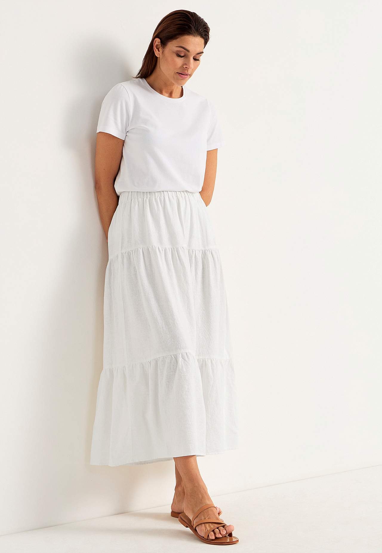 Frill skirt in linen mix Lisette