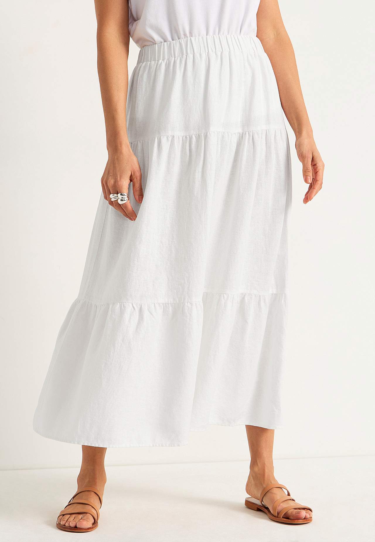 Frill skirt in linen mix Lisette