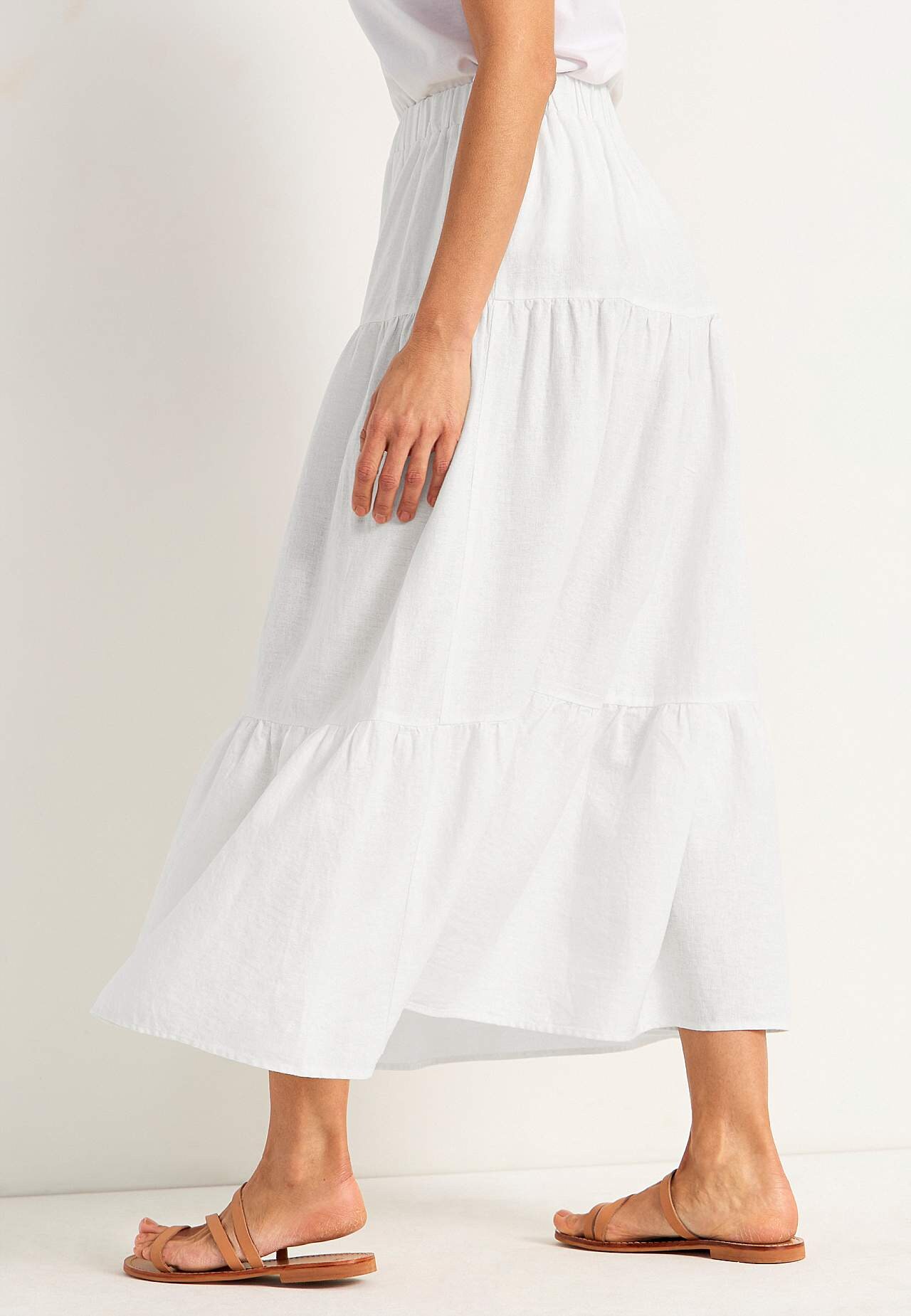 Frill skirt in linen mix Lisette