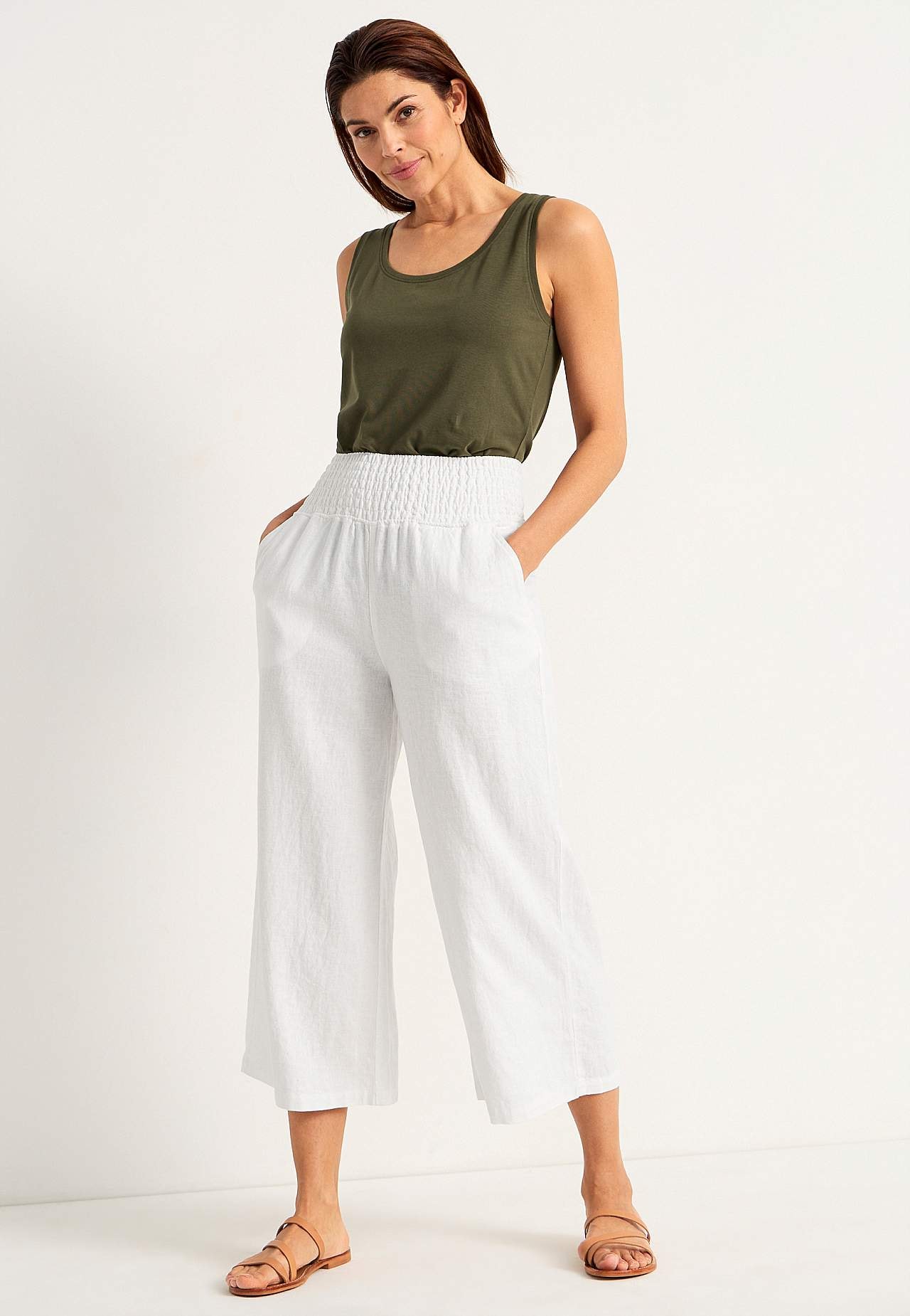 Culotte trousers in linen mix Lisette