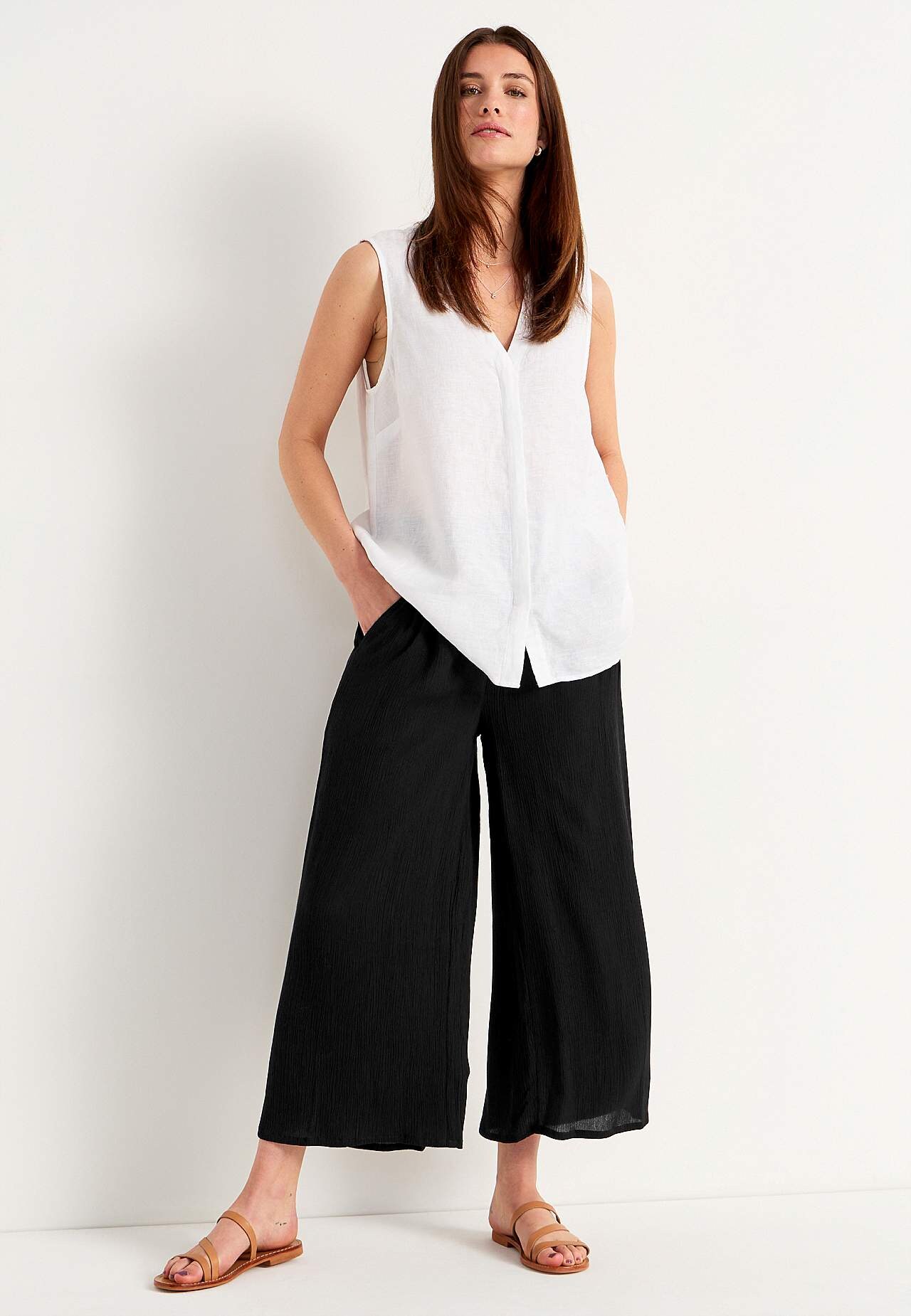 Crepe culotte trousers