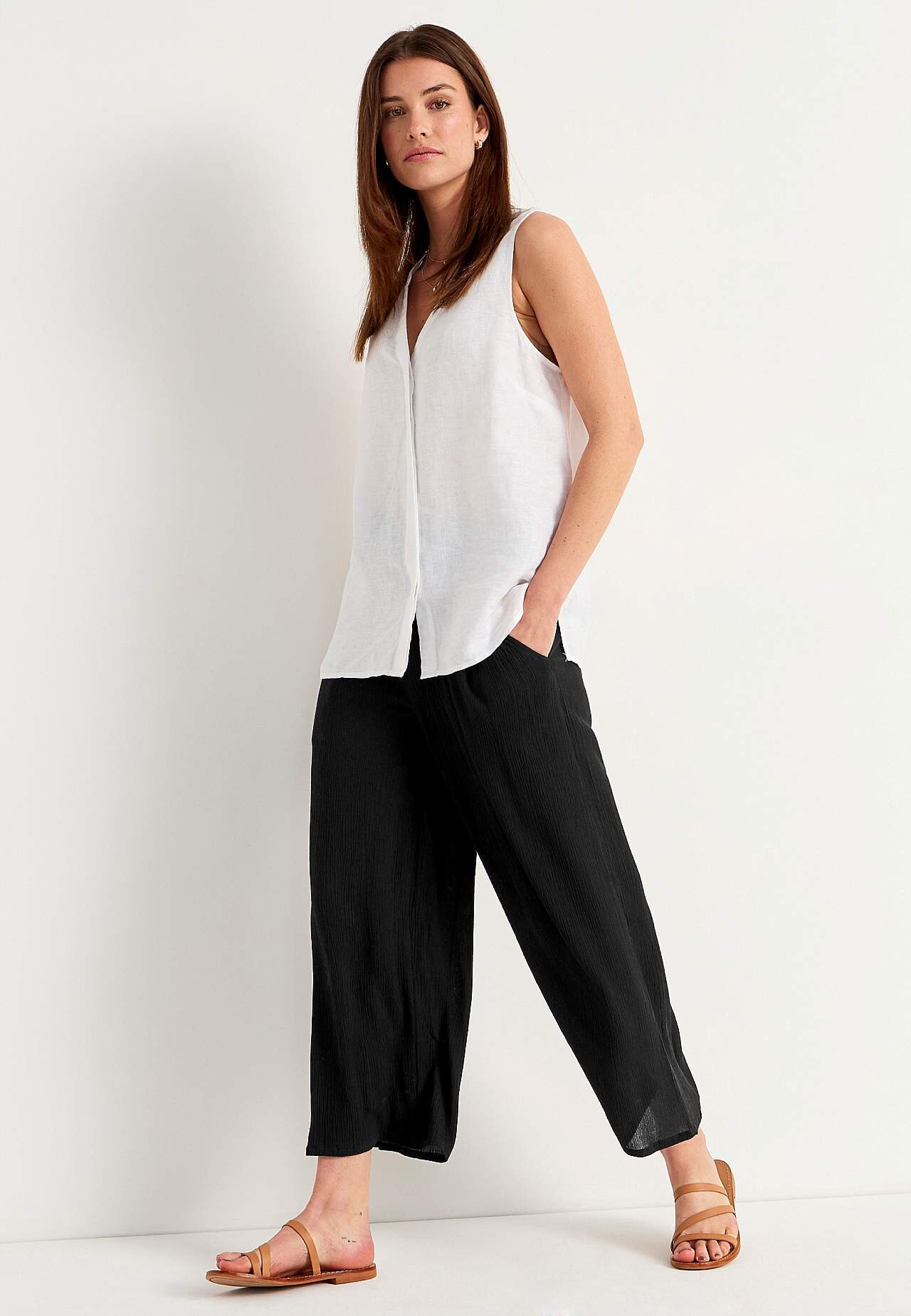 Crepe culotte trousers