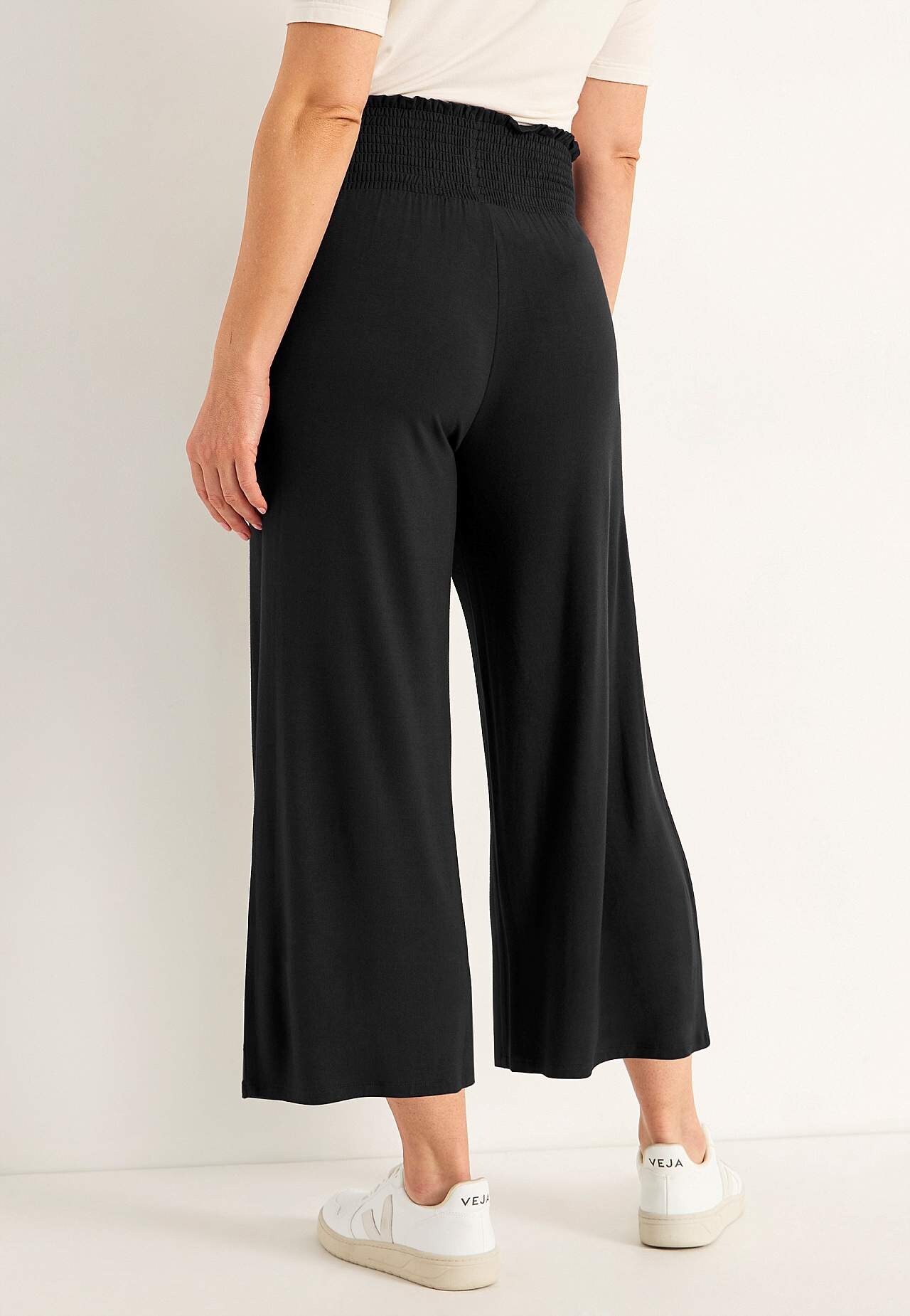Soft jersey pants with smocked elasticized waist Liv