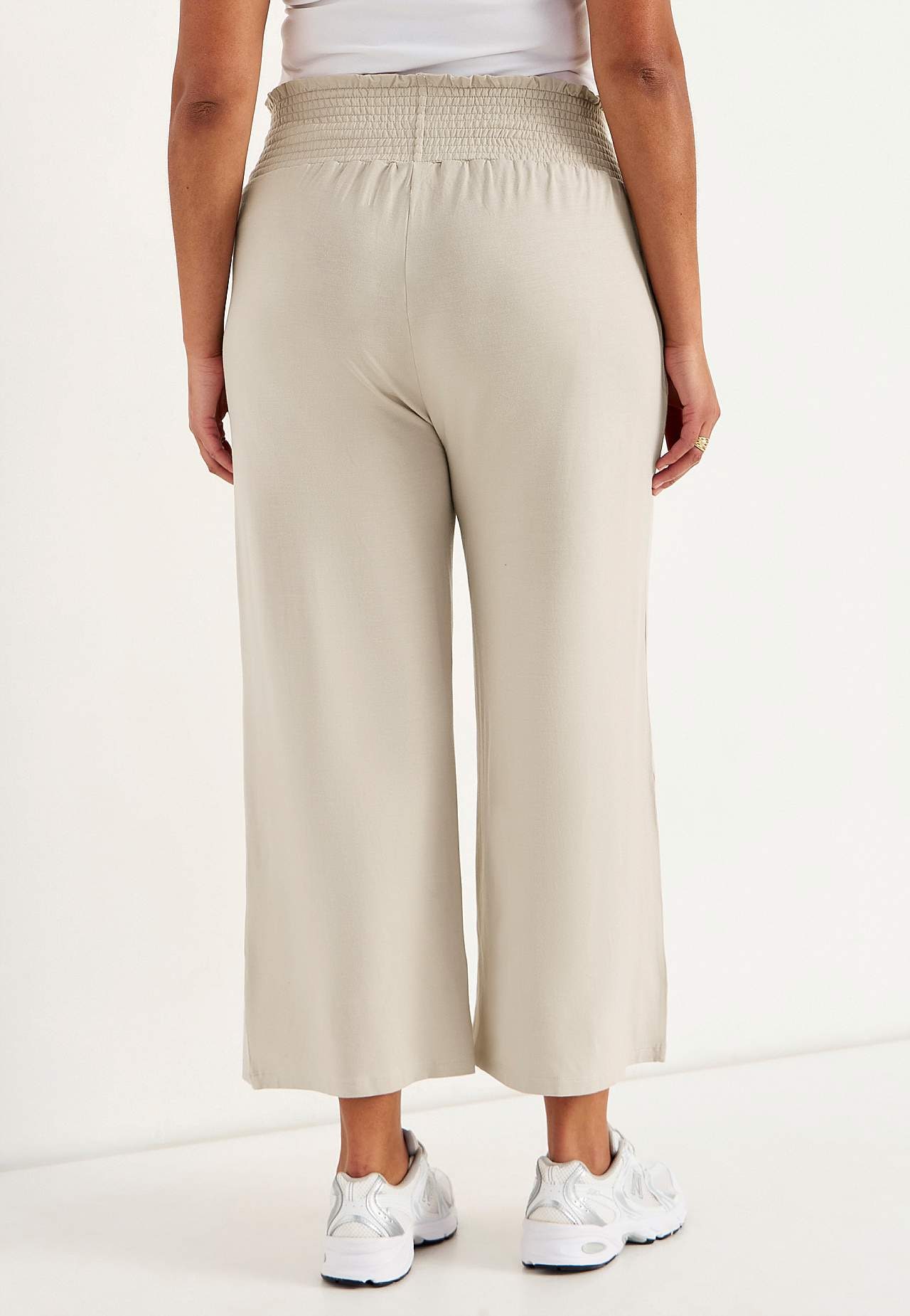 Soft jersey pants with smocked elasticized waist Liv