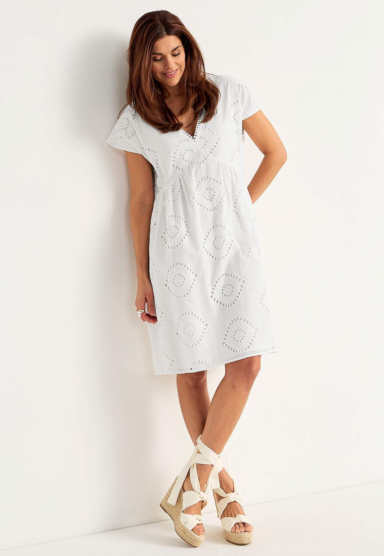 Broderie anglaise (hole embroidery) dress tunic Ibiza