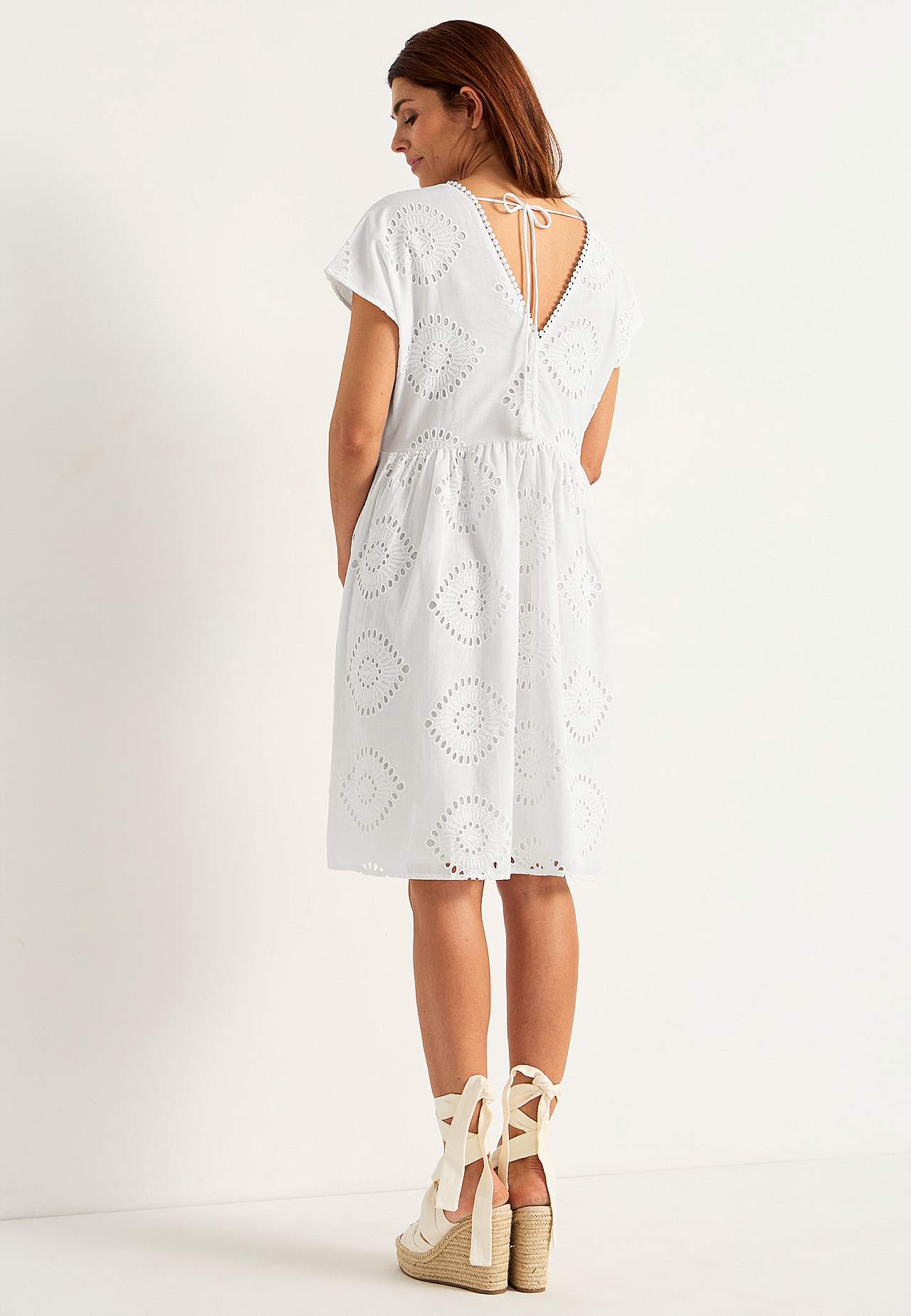 Broderie anglaise (hole embroidery) dress tunic Ibiza