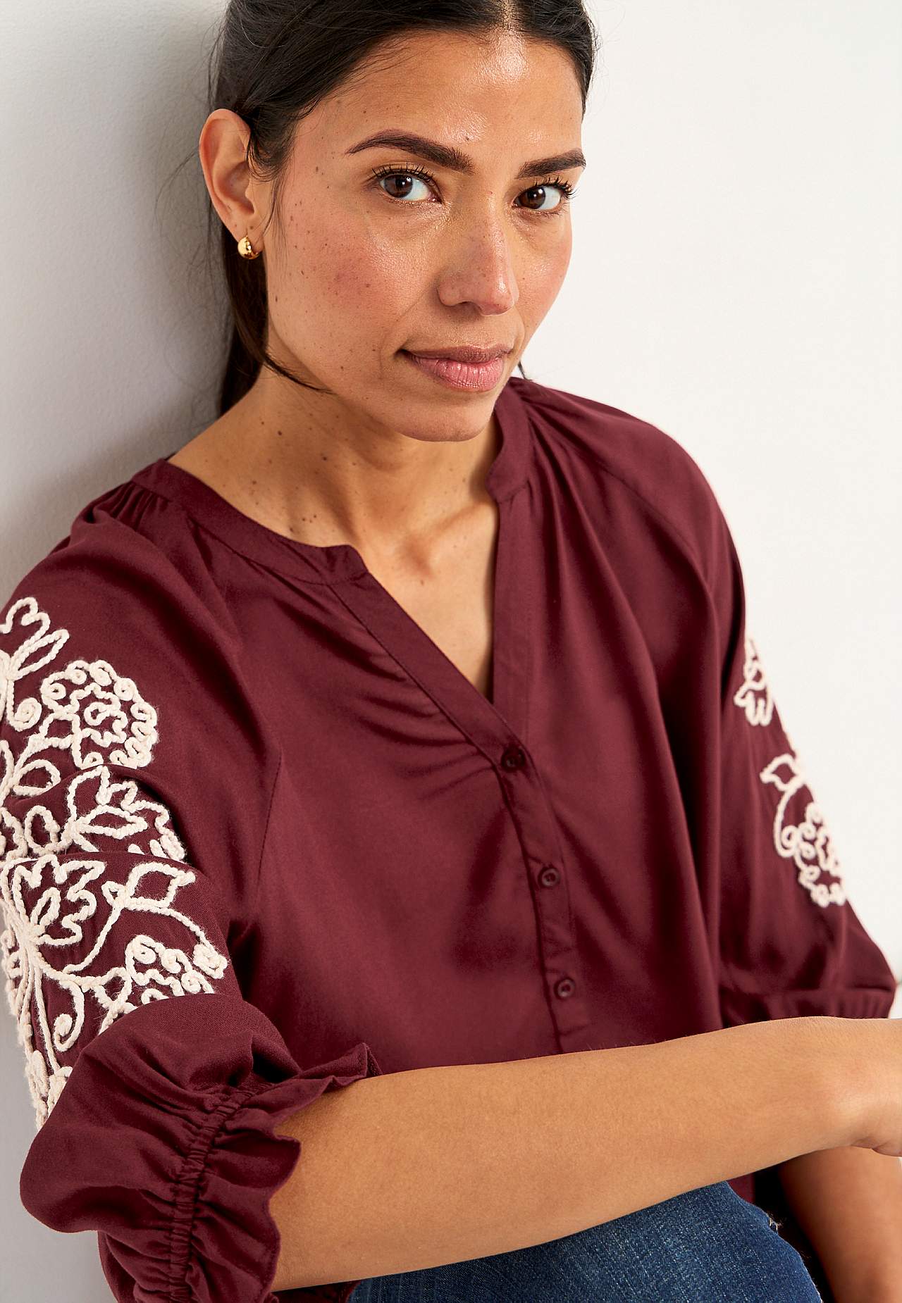 Blouse with embroidery
