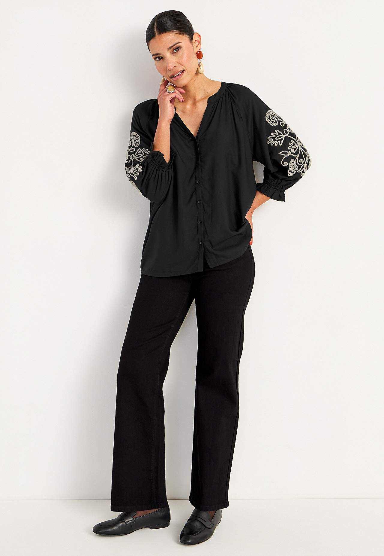 Blouse with embroidery