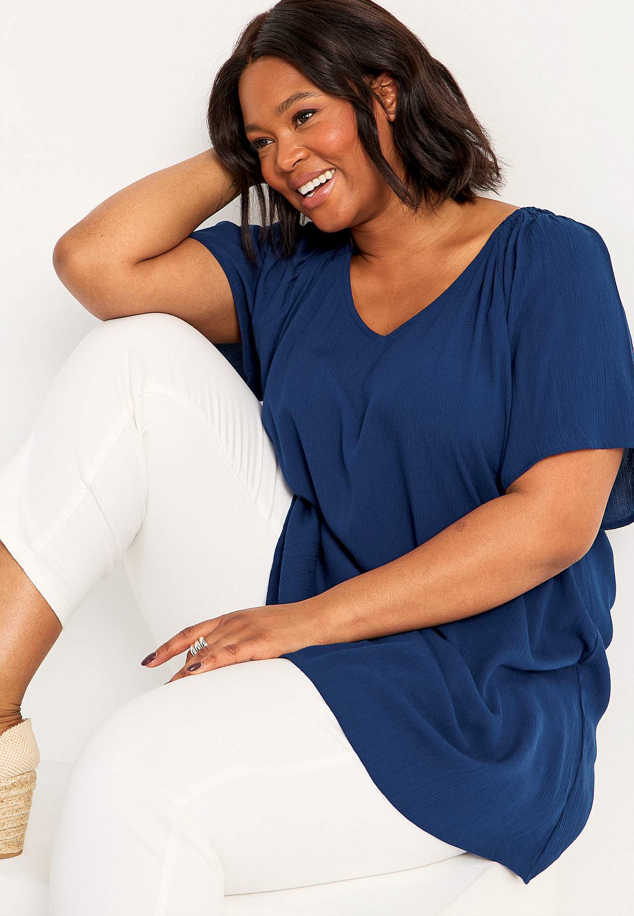 Tunic in viscose crepe